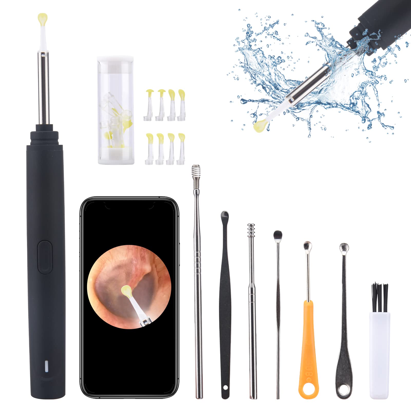 Ear Wax Removal Tool Camera Smart Visual Ear Cleaner 1296P FHD