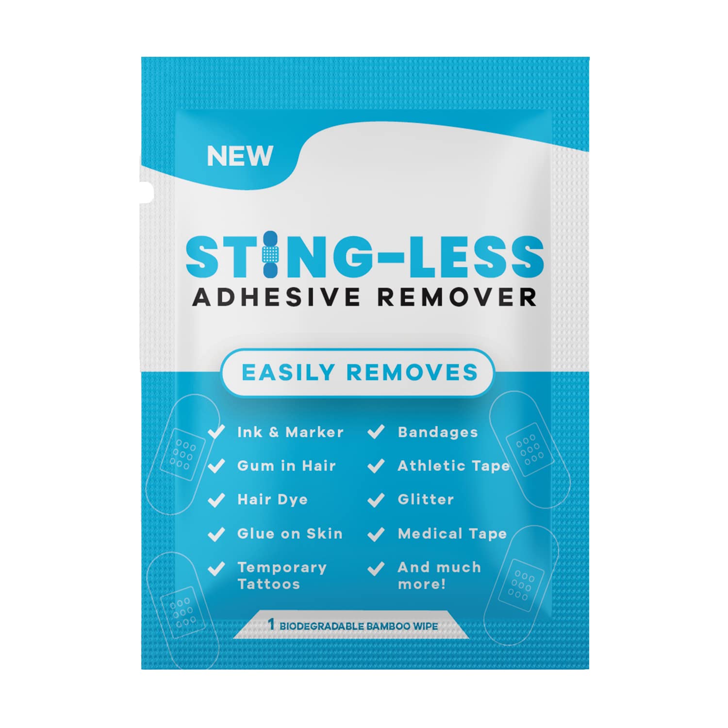 New Sting-Less Adhesive Remover Wipes