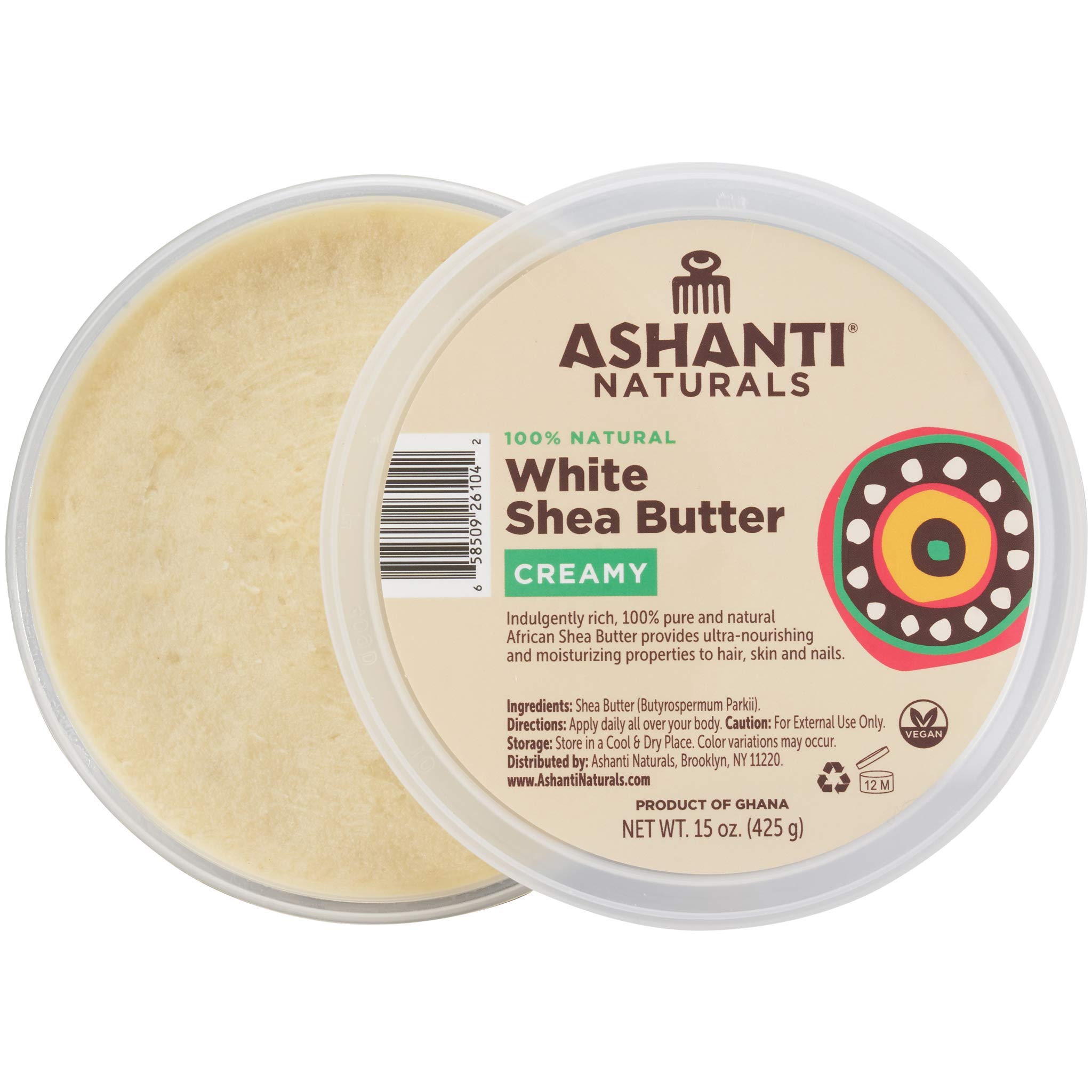Ashanti Naturals Shea Butter, Creamy Unrefined Shea Butter Body  Moisturizers, Face Moisturizer for Women - African Shea