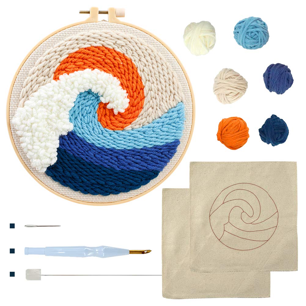 Leaf Punch Needle Kit for Beginner / Embroidery Starter Kit