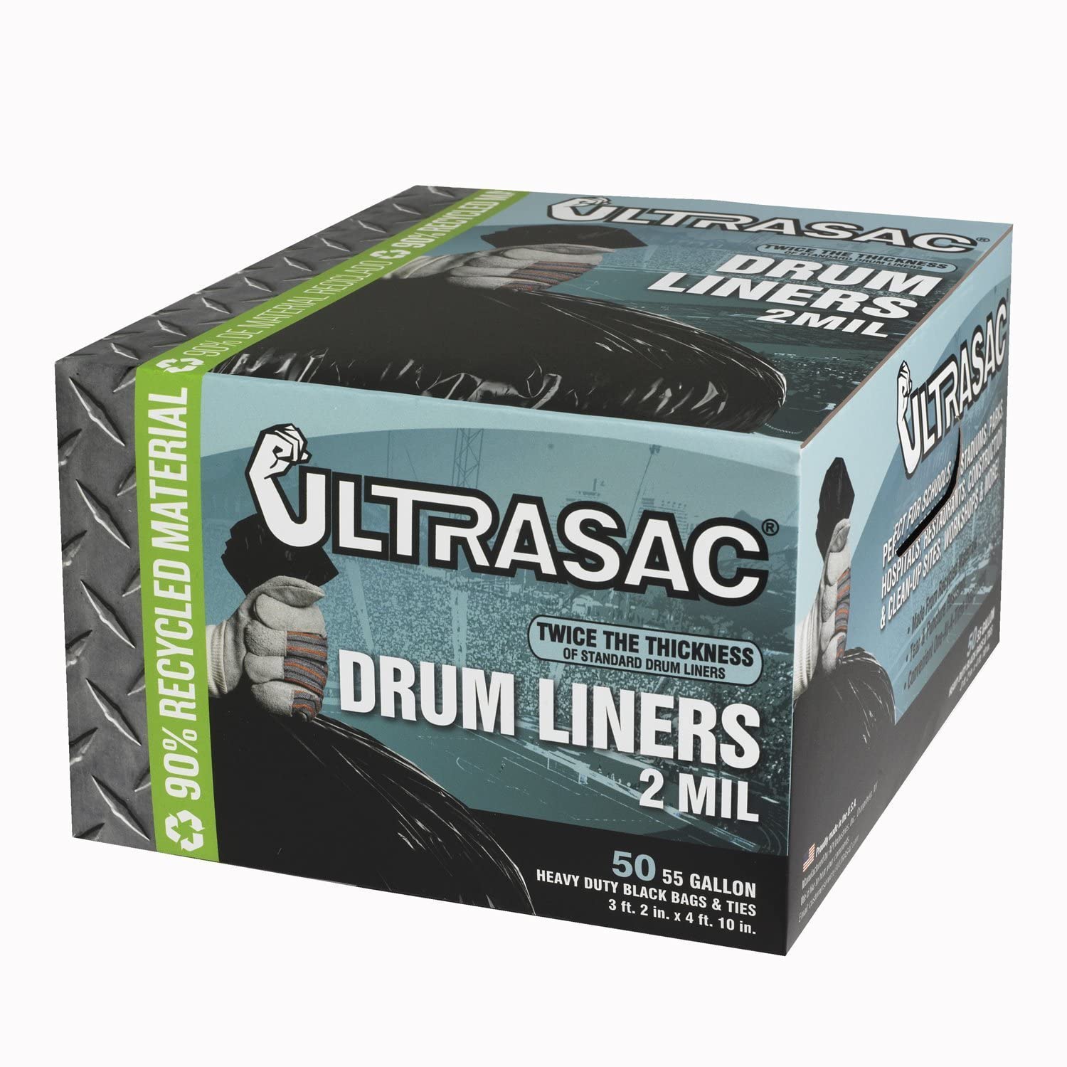 55-60 Gallon Contractor Trash Bags, Heavy Duty 3 Mil Contractor Garbage Bags  50 Bags w/Ties Contractor Trash Bags 55-60 Gallon Heavy Duty - Lawn and Leaf  Bags - Extra Large Trash Bags