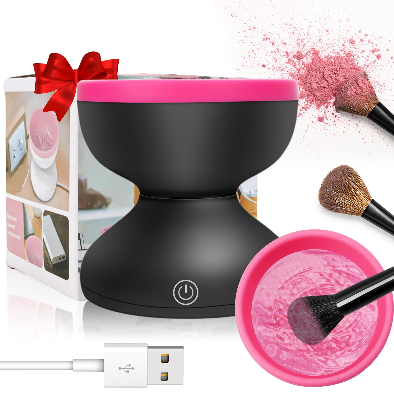 Electric Makeup Brush Cleaner Machine Portable Automatic Spinner Brush  Cleaner Tools for All Size Makeup Brushes