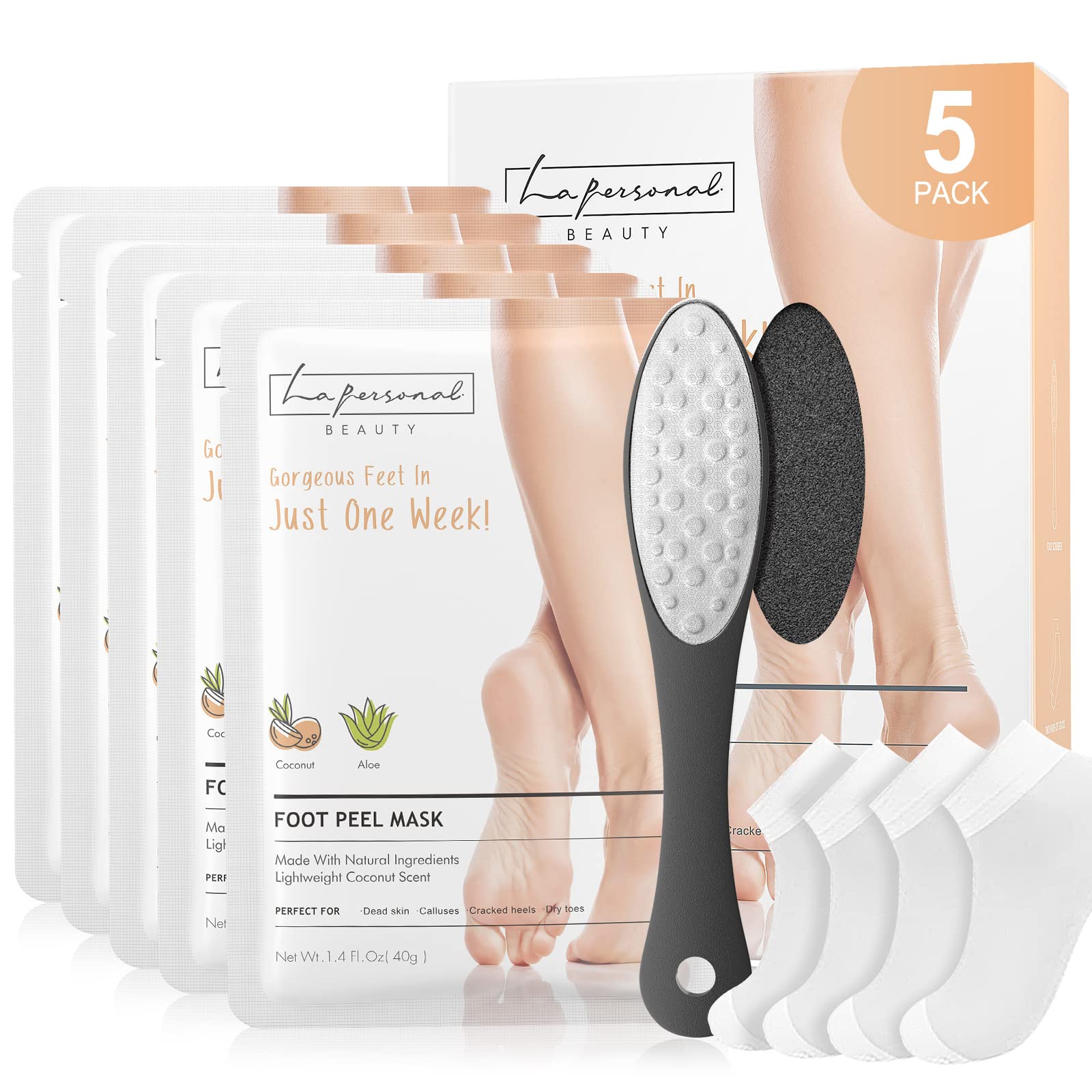 Foot Peel Mask to Exfoliate Dead Skin - Dermatologically Tested Exfoliating  Foot Mask to Get Baby Soft Feet - Callus Removal, Dead Skin Cracked Heel