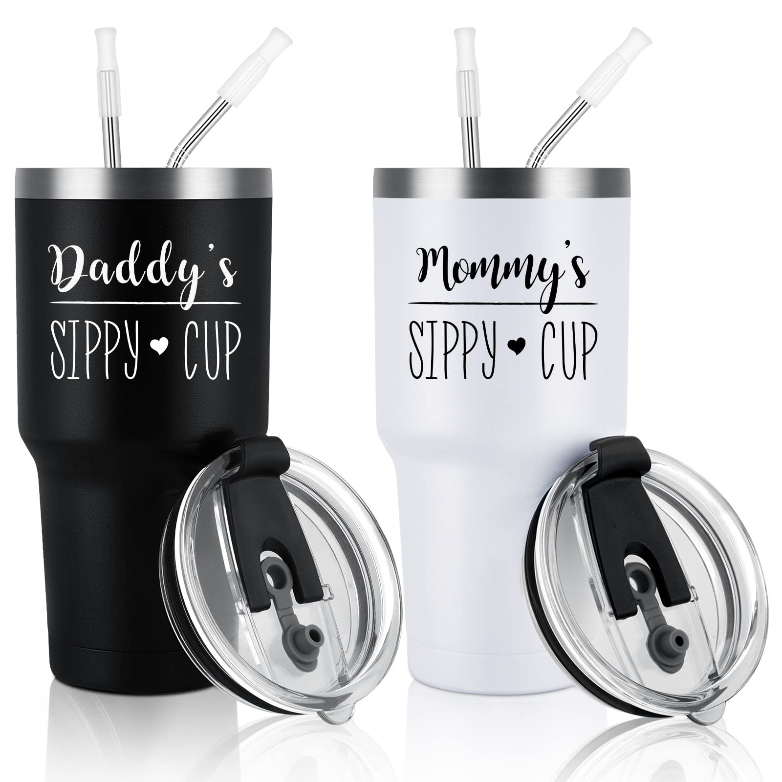Daddy's and Mommy's Sippy Cup Travel Tumbler Set, Father's Day Christmas  Gifts for New Parents Dad M…See more Daddy's and Mommy's Sippy Cup Travel