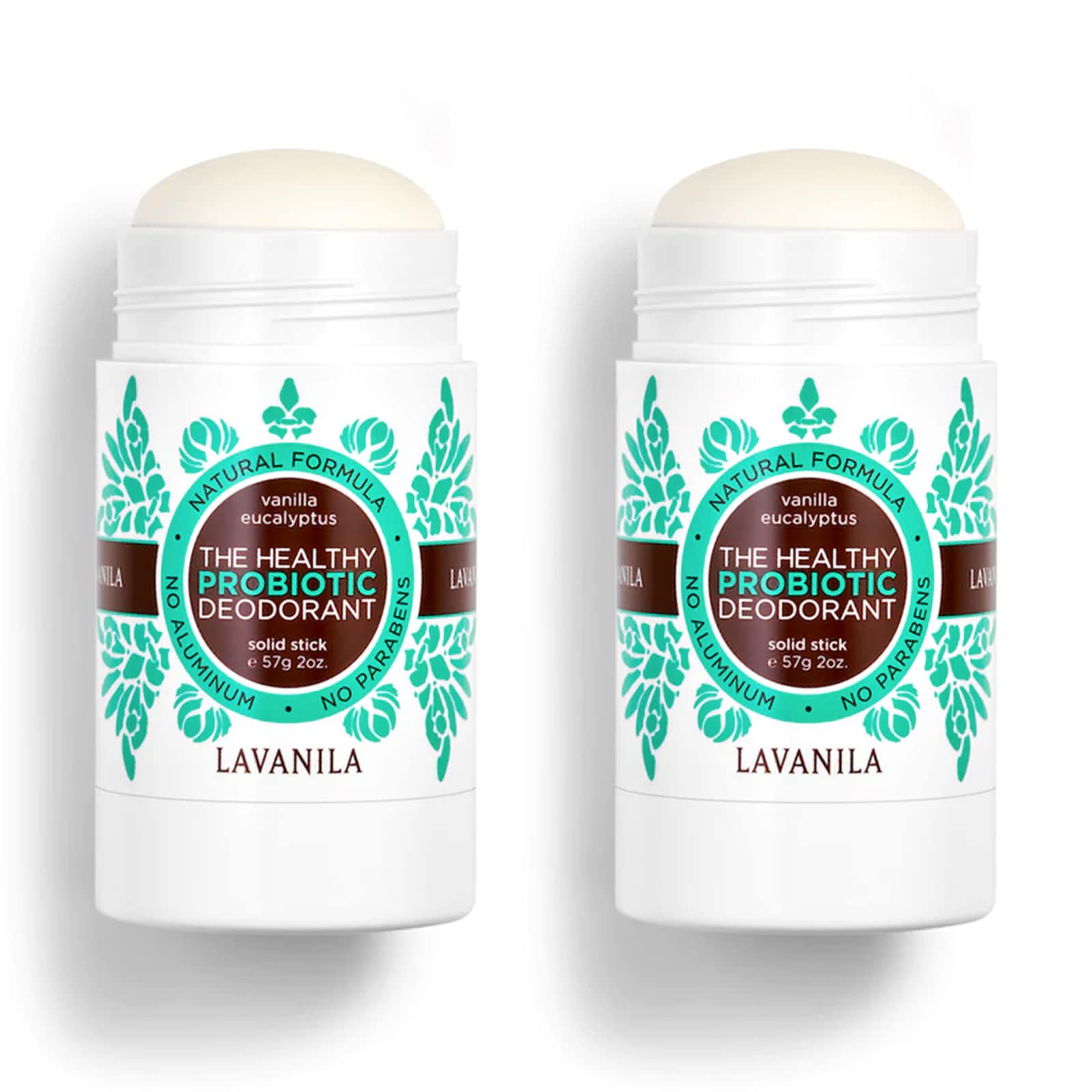 Lavanila The Healthy Probiotic Deodorant, Vanilla Eucalyptus 2oz, pack - and Baking Soda Free Deodorant for Men and Women, Long Lasting Odor Protection, Solid Vegan