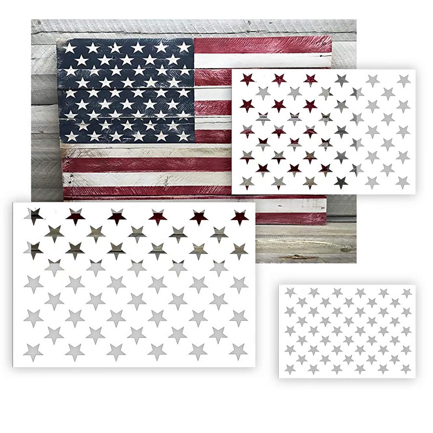 American Flag 50 Star Stencil Template, Reusable Starfield Stencil