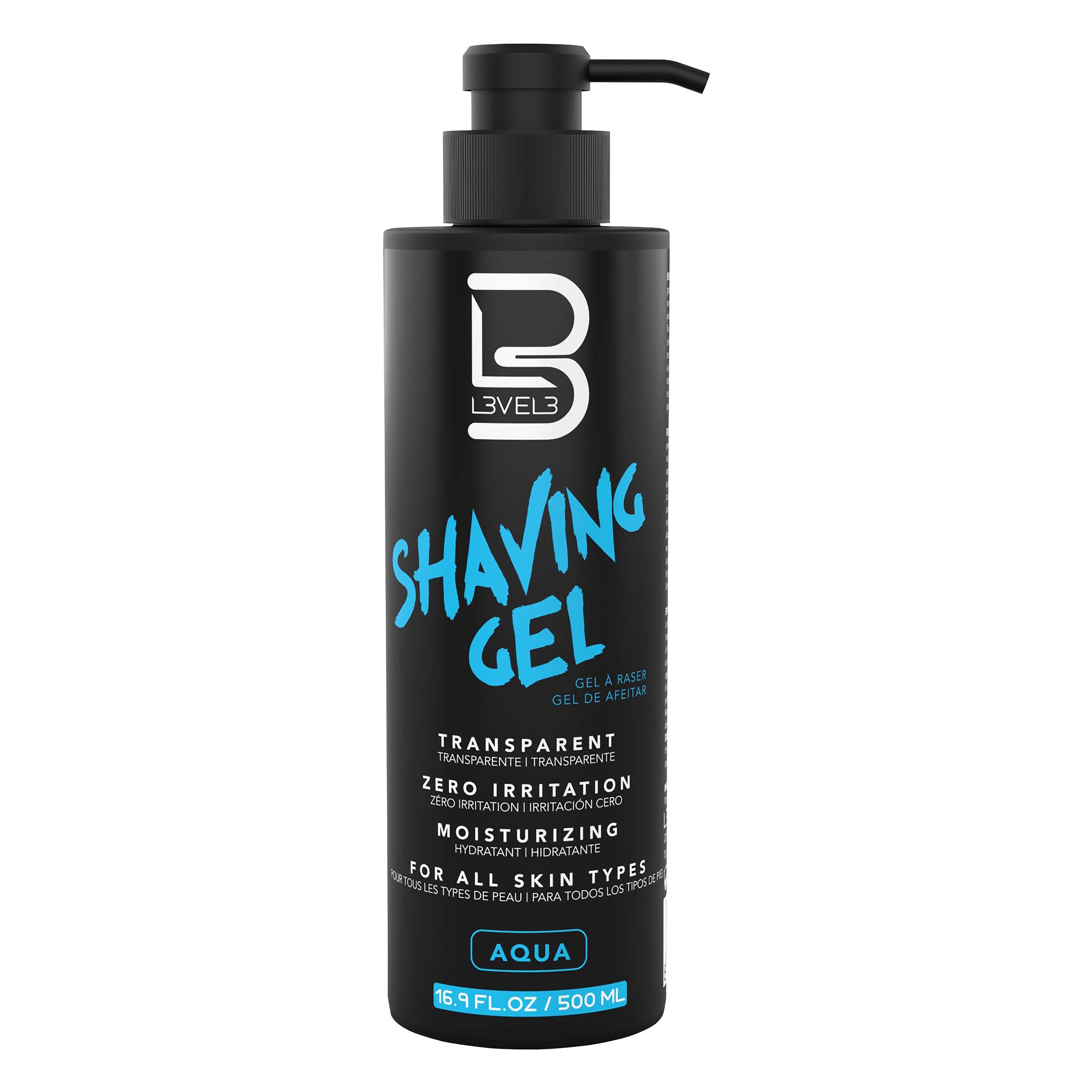 Level 3 Shaving Gel - Straight Razor Shave Gel - Non-Irritating -  Refreshing Smell L3 - No Hot Towel Necessary - Level Three Razor Gel (Aqua)