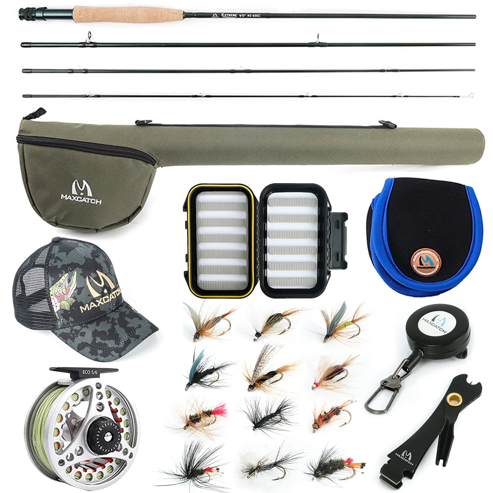 M MAXIMUMCATCH Maxcatch Extreme Fly Fishing Combo Kit 3/5/6/8 Weight,  Starter Fly Rod
