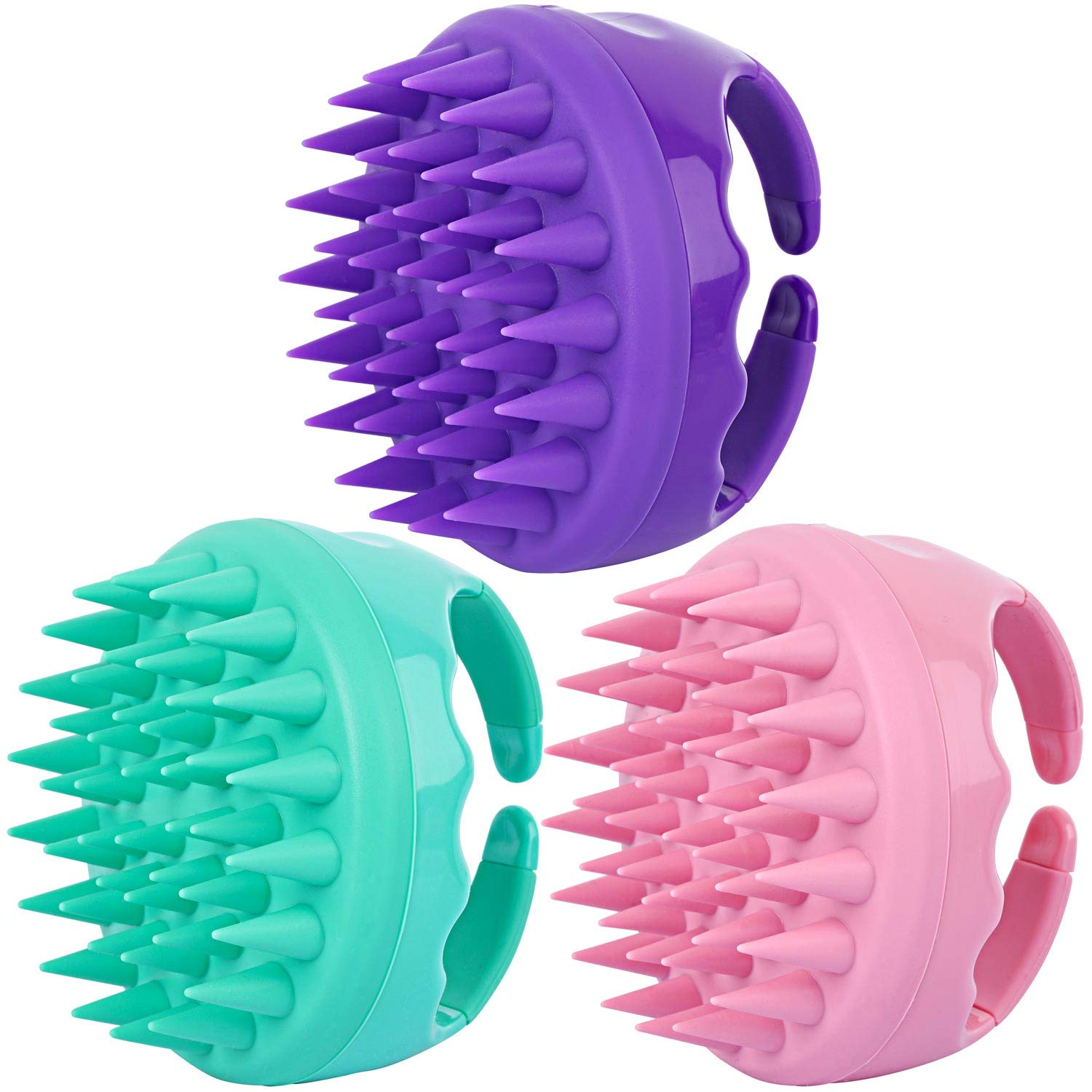 3 Pieces Hair Scalp Massager Shampoo Brush Silicone Head Washer Brush  Handheld Shower Scalp Scrubber Cleansing Brush for Removing Dandruff 3 x  Multi Color