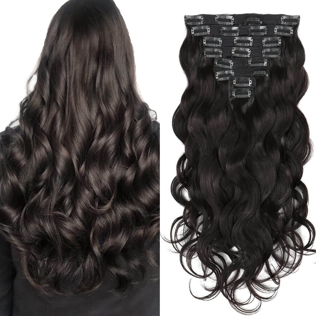 Long Black Wavy Wig-1B Black Wavy Hairstyles -Wigs & Hairpieces