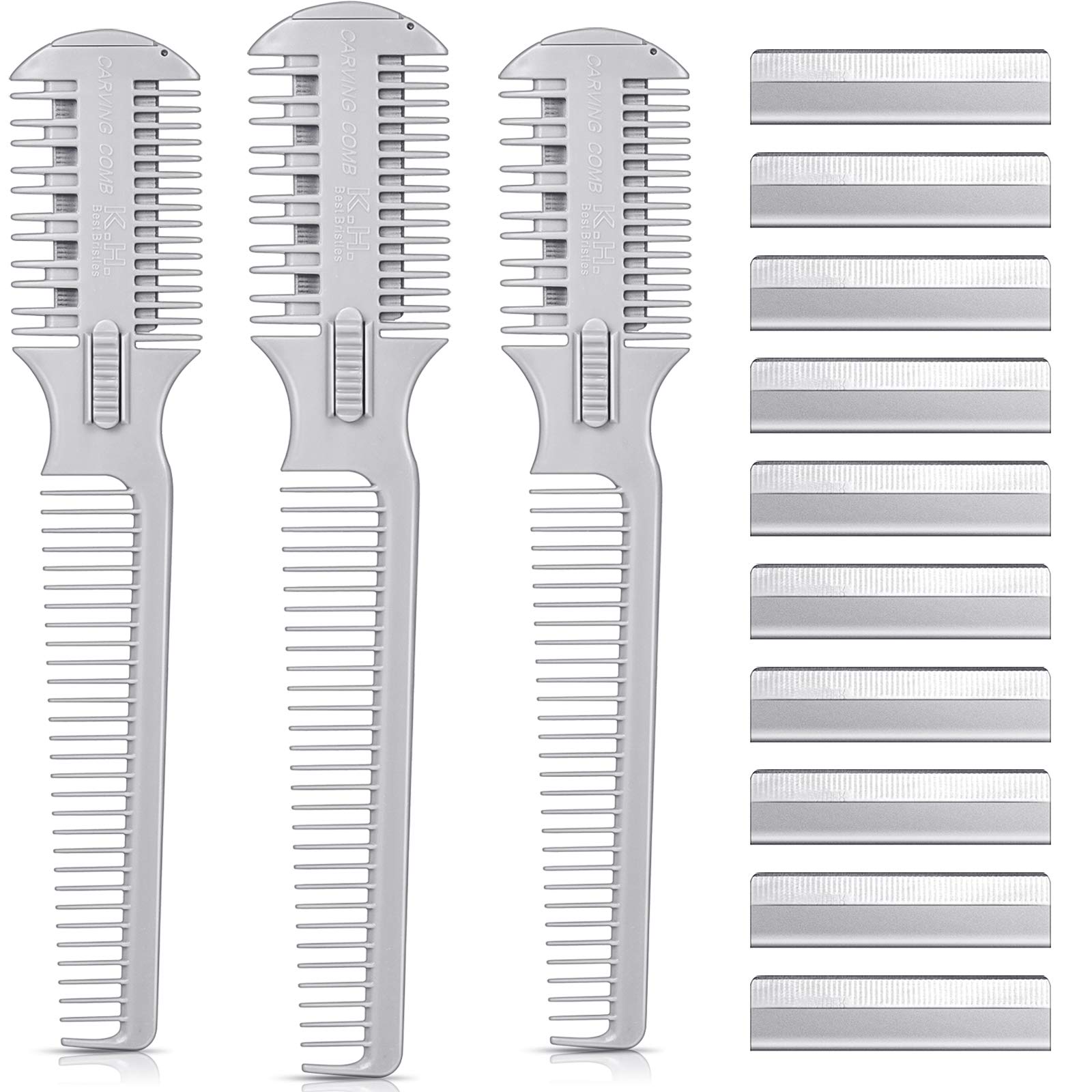 3 Pieces Hair Cutter Comb Double Sided Hair Razor Comb Hair Thinning Comb  Hair Styling Razor