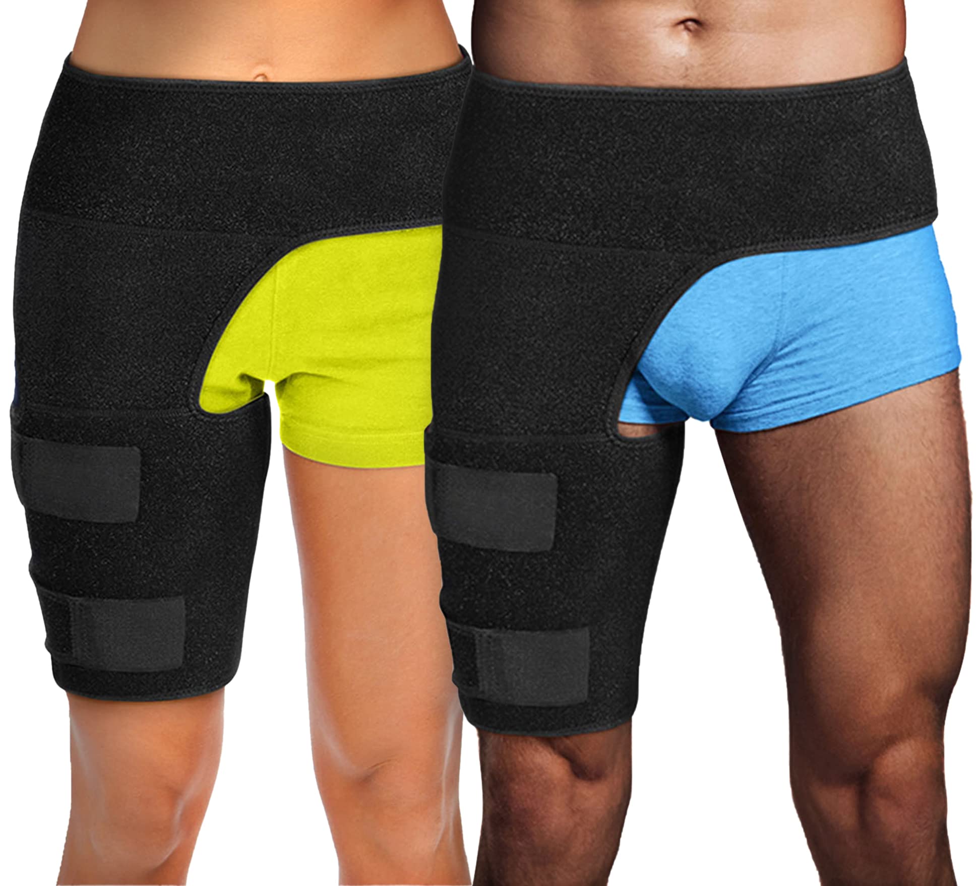 Hip Brace Thigh Compression Sleeve Hamstring Compression Sleeve & Groin  Compression Wrap for Hip Pain Relief.