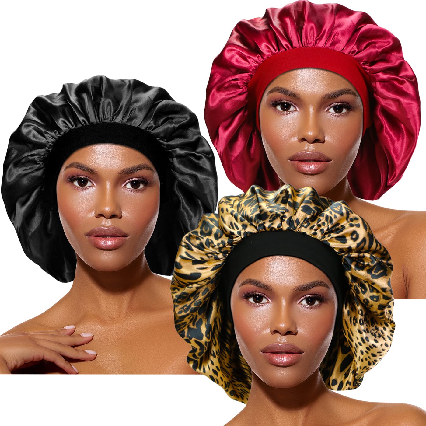 Solid Color Hair Bonnet, Waterproof Large Satin Bonnets For Sleeping, Hair  Bonnets For Women Braids Curly Hair Straight Hair, Hair With Elastic Wide  Band - Temu Australia