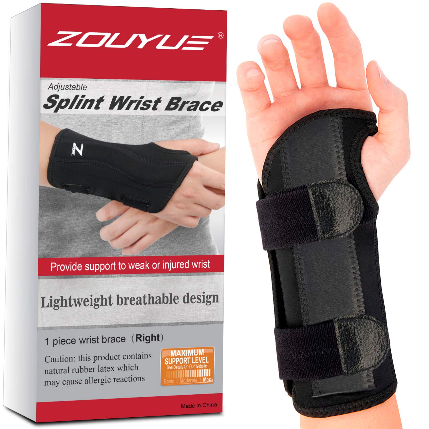 ZOUYUE Carpal Tunnel Wrist Brace Adjustable Wrist Splint for Men