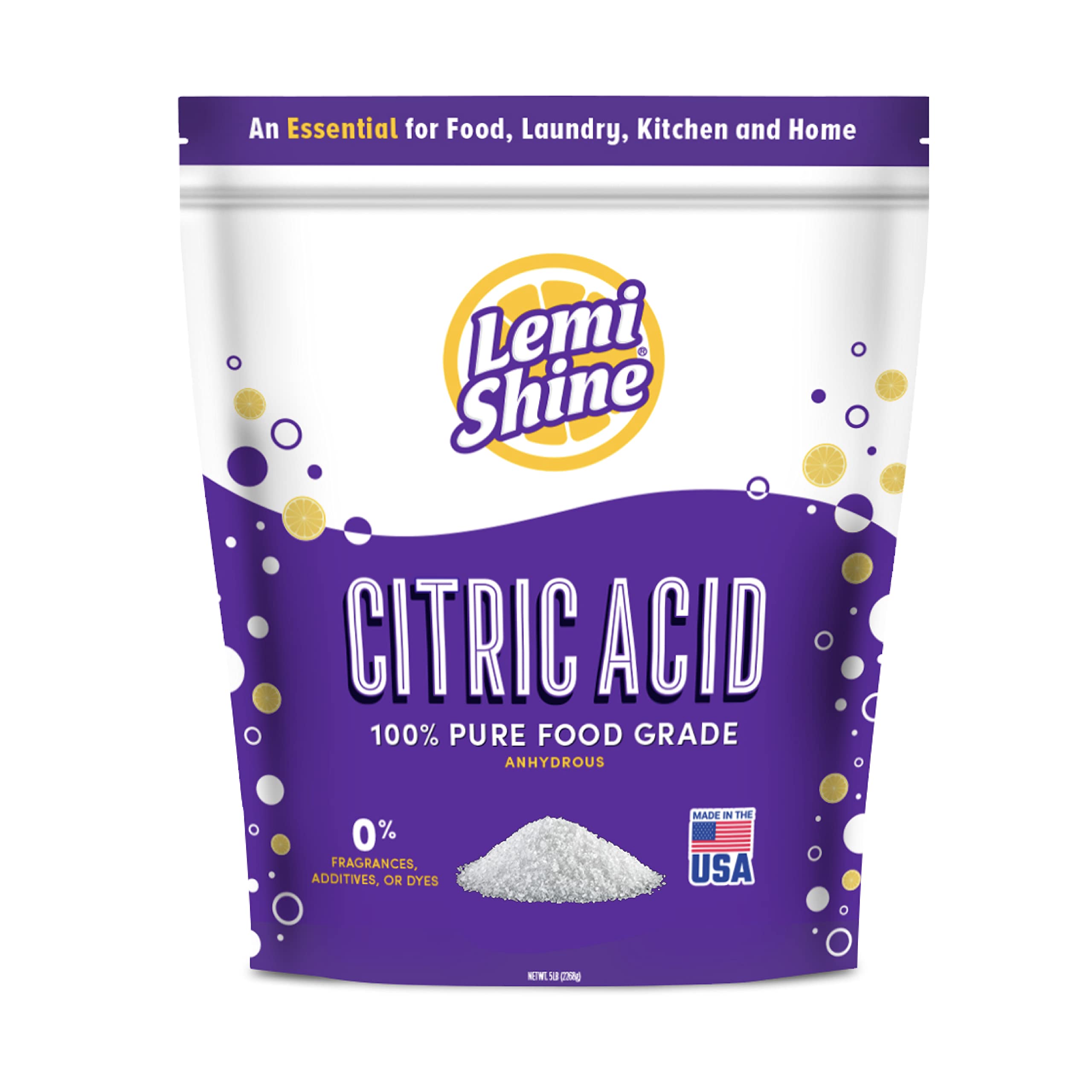 Citric Acid, 2 lb, 100% Pure Food Grade, Organic, Preserver, Cooking, Bath Bombs, Size: 2 lbs