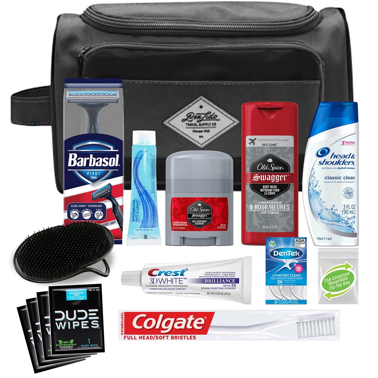Convenience Kits International Men's Premium 15-Piece Kit wth Travel Size  TSA Compliant Essentials, Featuring: Head