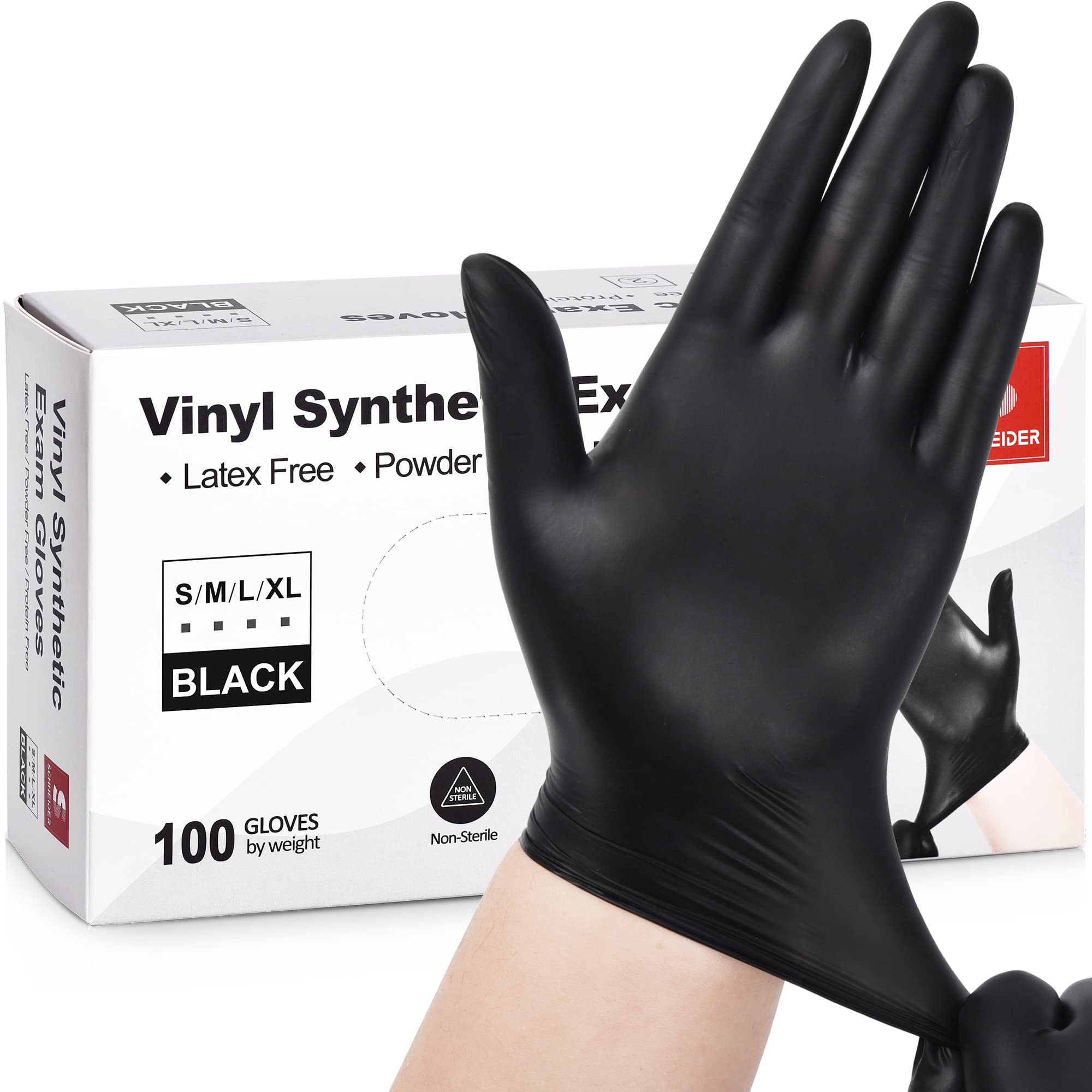 1000/case Gloveworks Black Synthetic Vinyl Disposable Gloves