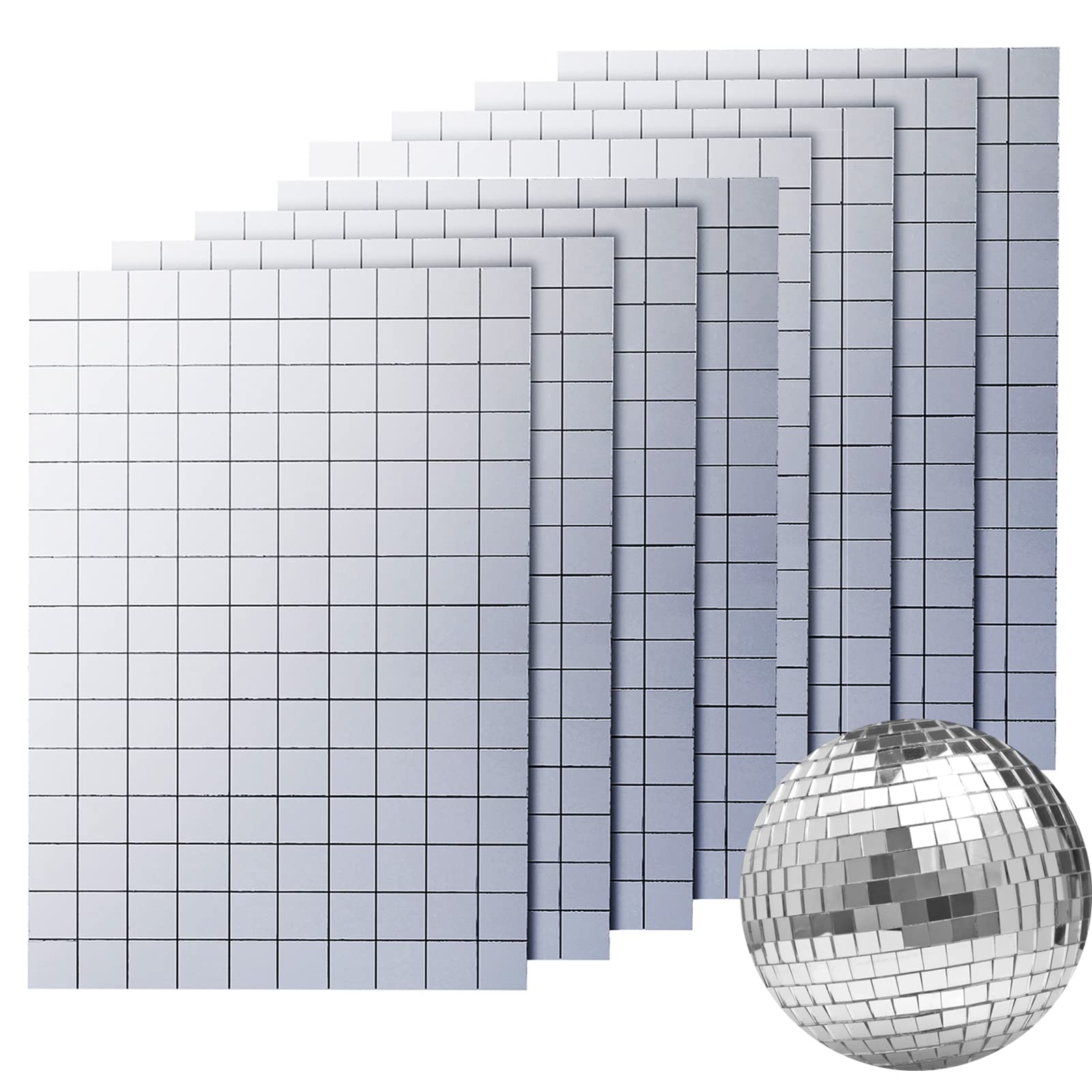 Disco Mirror Tiles New Self Adhesive Real Glass Craft Mini Square