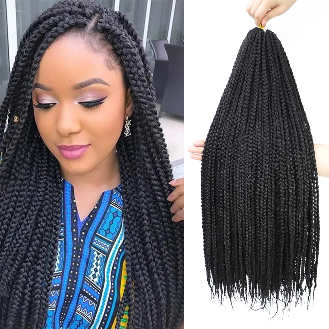 6 Packs 144 Strands 14 Inch Goddess Box Braids Crochet Hair Pre looped  Crochet Hair Goddess Braid Hair Crochet Braids for Black Women Braiding Hair  (1B) 14 Inch (pack of 6) 1 B