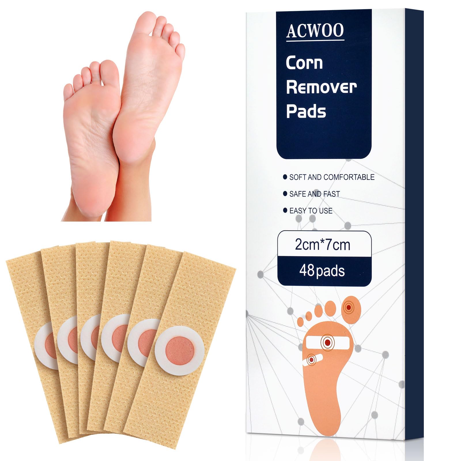 ACWOO Corn Remover Pads 48Pcs Foot Corn Remover Patch Wart Remover