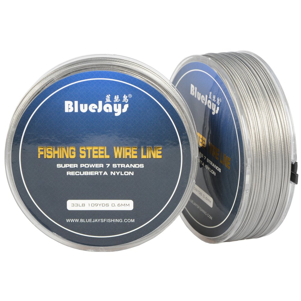 100 Metres 33 Pound 0.6mm Fishing Stee Wire Nylon Coated 1x7 Stainless Steel  Leader Wire Super Soft Fishing Wire Lines