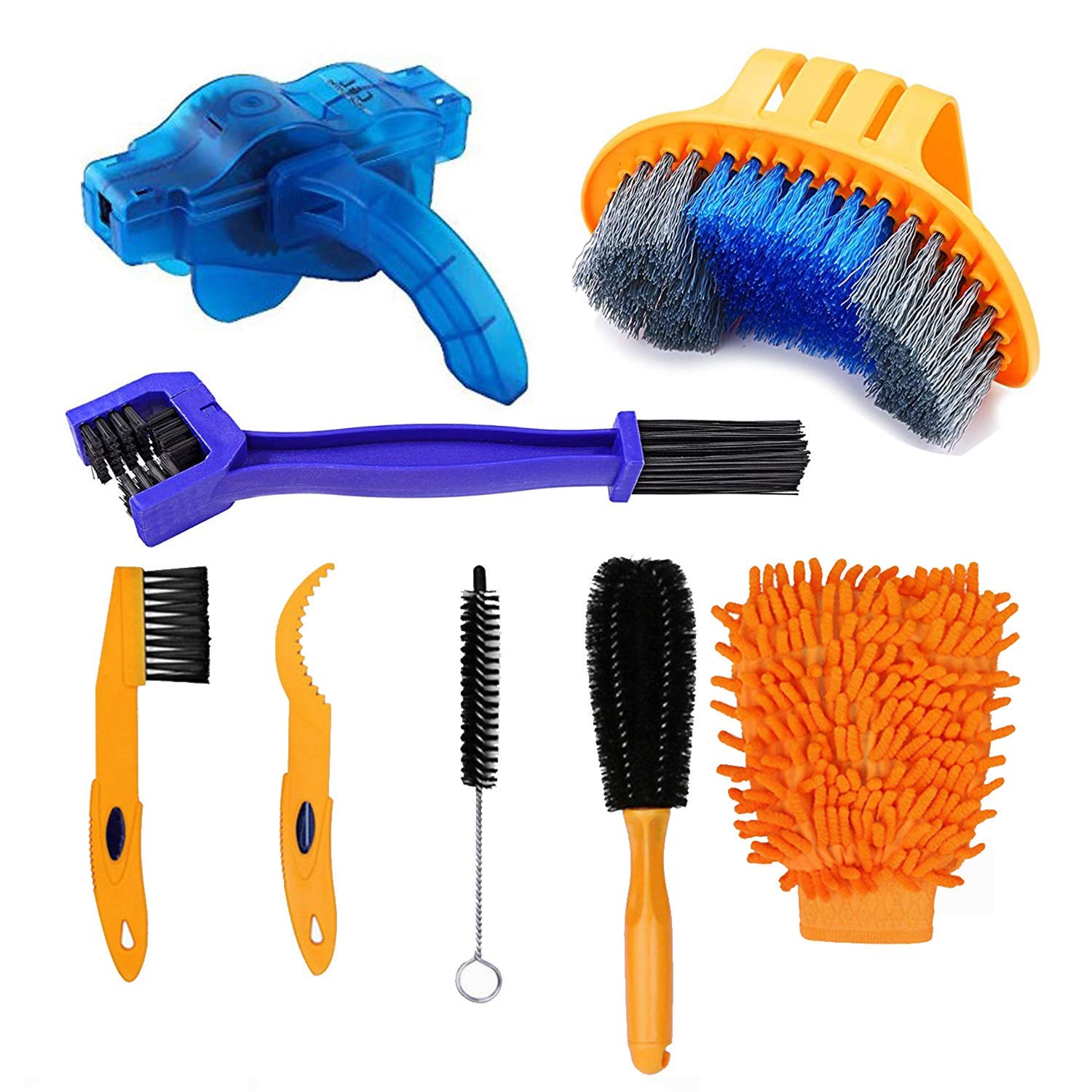 Sportneer Bike Cleaning Kit Including Bicycle Chain Scrubber, 8pcs Bike  Cleaner Brush Tool for Mountain