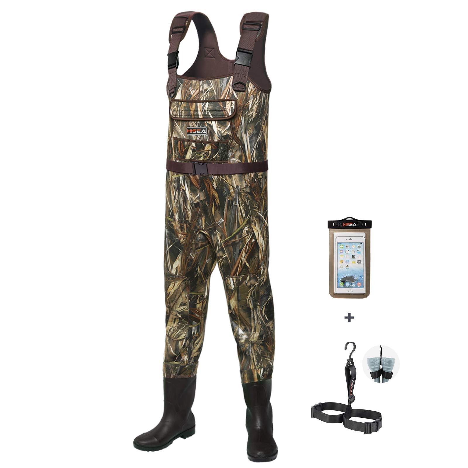 HISEA Neoprene Chest Waders for Men with Boots Duck Hunting Waders with  Hanger Truetimber Drt Camo
