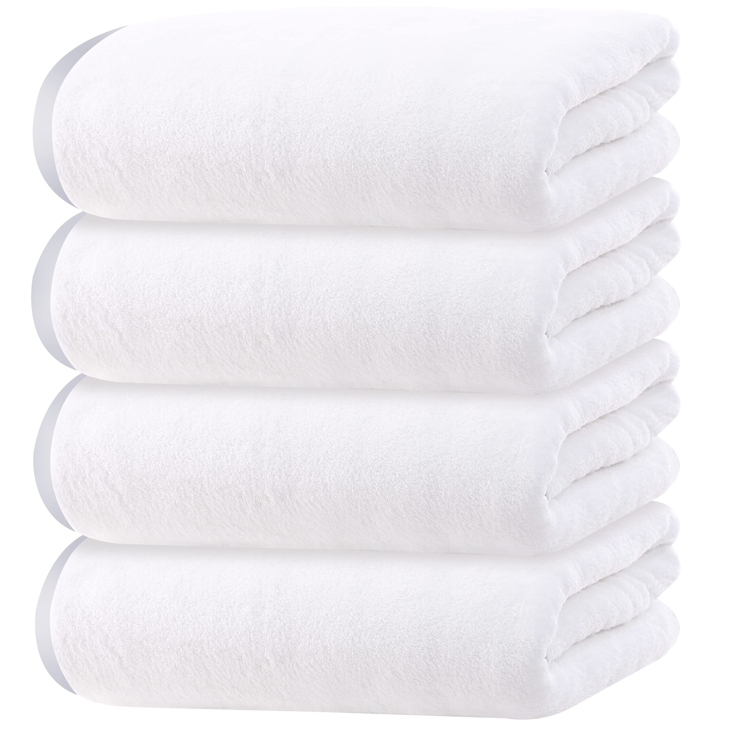  White Bath Towels for Bathroom, 4 Pack Bath Towel Set