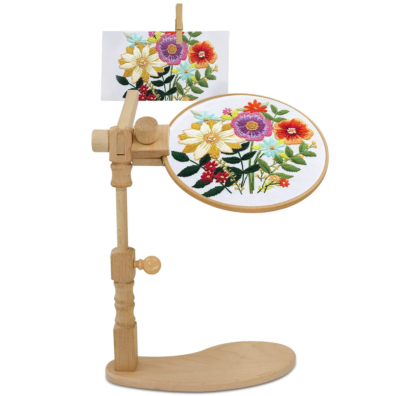 Table Embroidery Stand for Q-snap Frame, Wooden Cross Stitch Stand