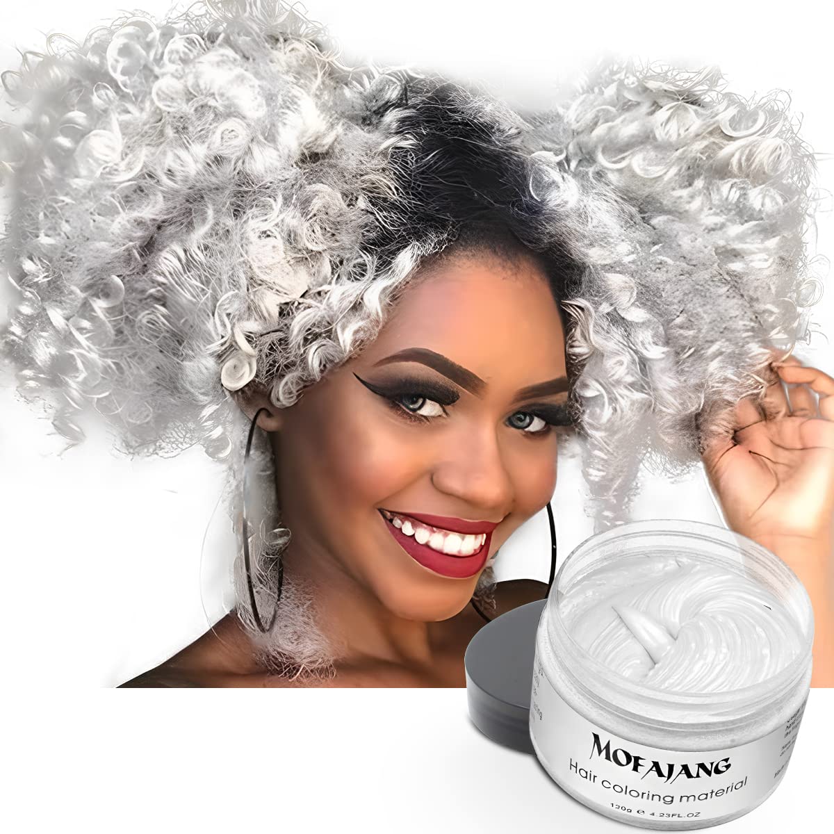 White Hair Color Wax Pomades 4.23 oz - Natural Hair Coloring Wax Material  Disposable Hair Styling Clays