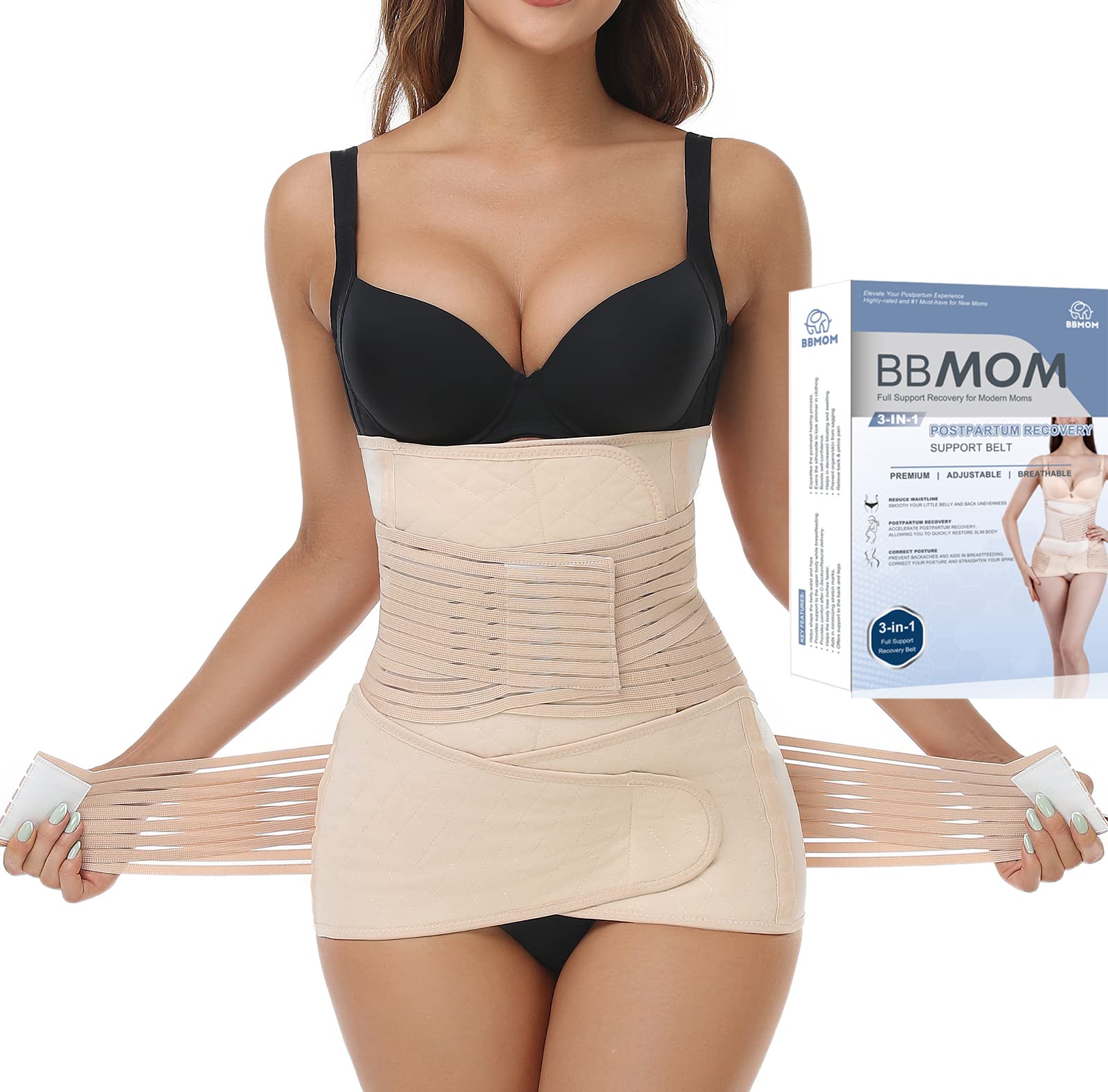 3 in 1 Postpartum Belly Wrap Abdominal Binder Belly Band C-section