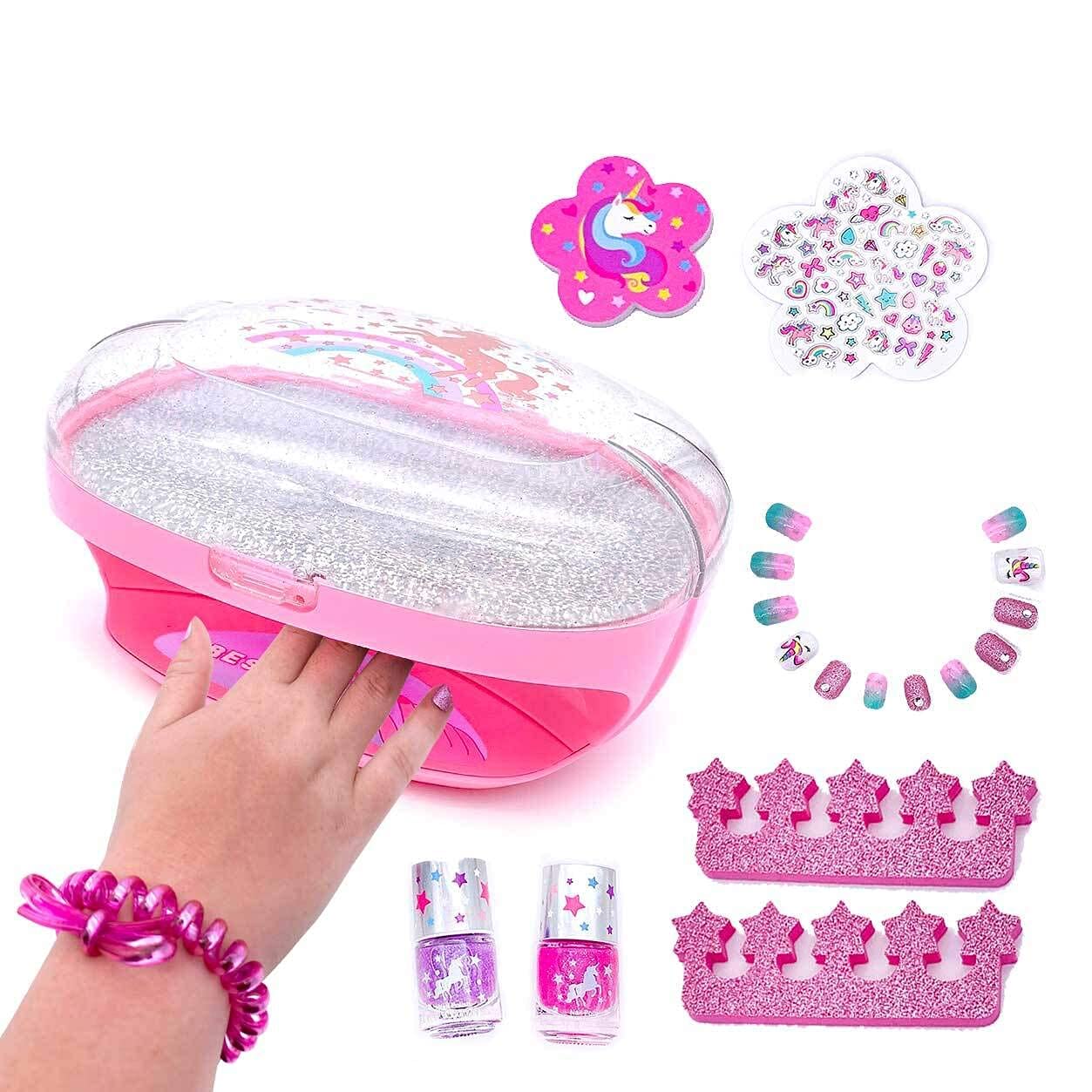 Kids Nail Polish Set for Girls, Nail Art Kits with Nail Dryer & Glitter  Nail