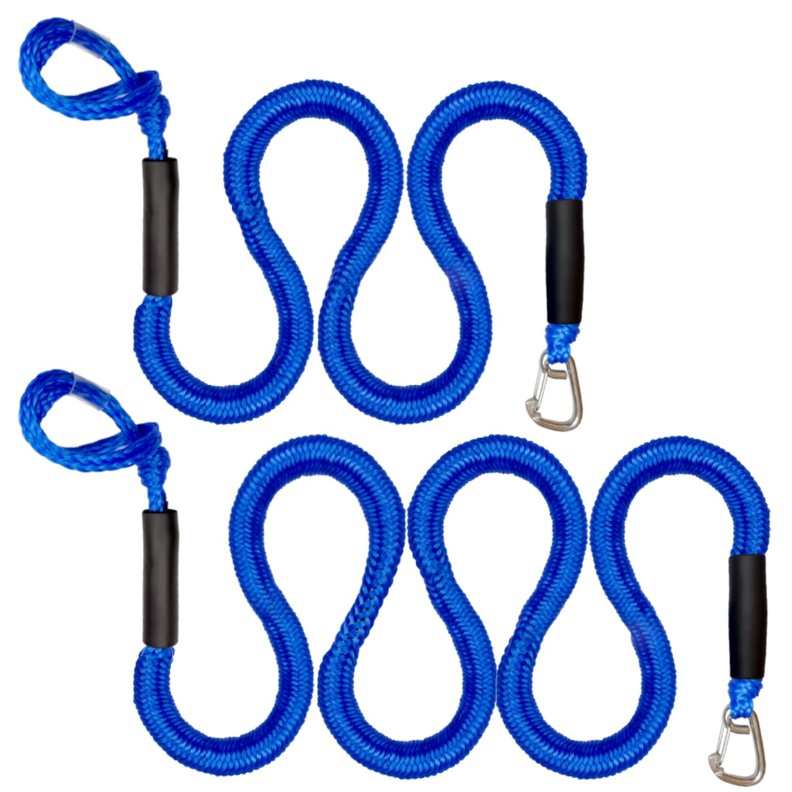 4FT+6FT Bungee Dock Line for Docking Anchor Line with Stainless Steel Clip  Accessories for Boats PWC, Kayak, Watercraft,SeaDoo,Jet Ski, Pontoon,  Canoe, Power Boat (Blue, 4FT&6FT) 4FT&6FT Blue