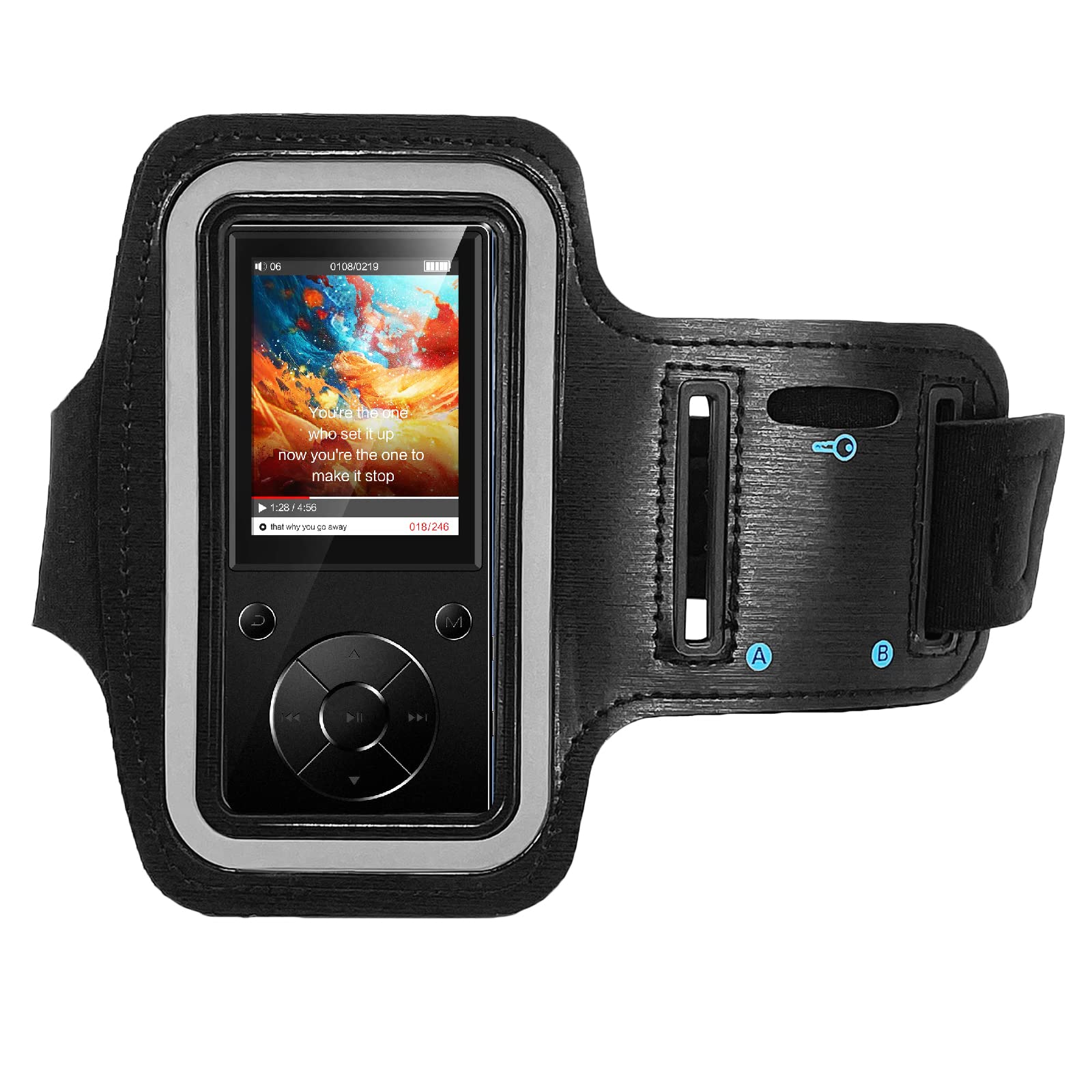 MP3 Player Running Exercise Armband, Adjustable Length Arm Band ,  Waterproof, Built-in Key Pocket, Headphone Slot, Sports Armband Protector  for MP3 Players from Agptek, Aiworth, Hotechs