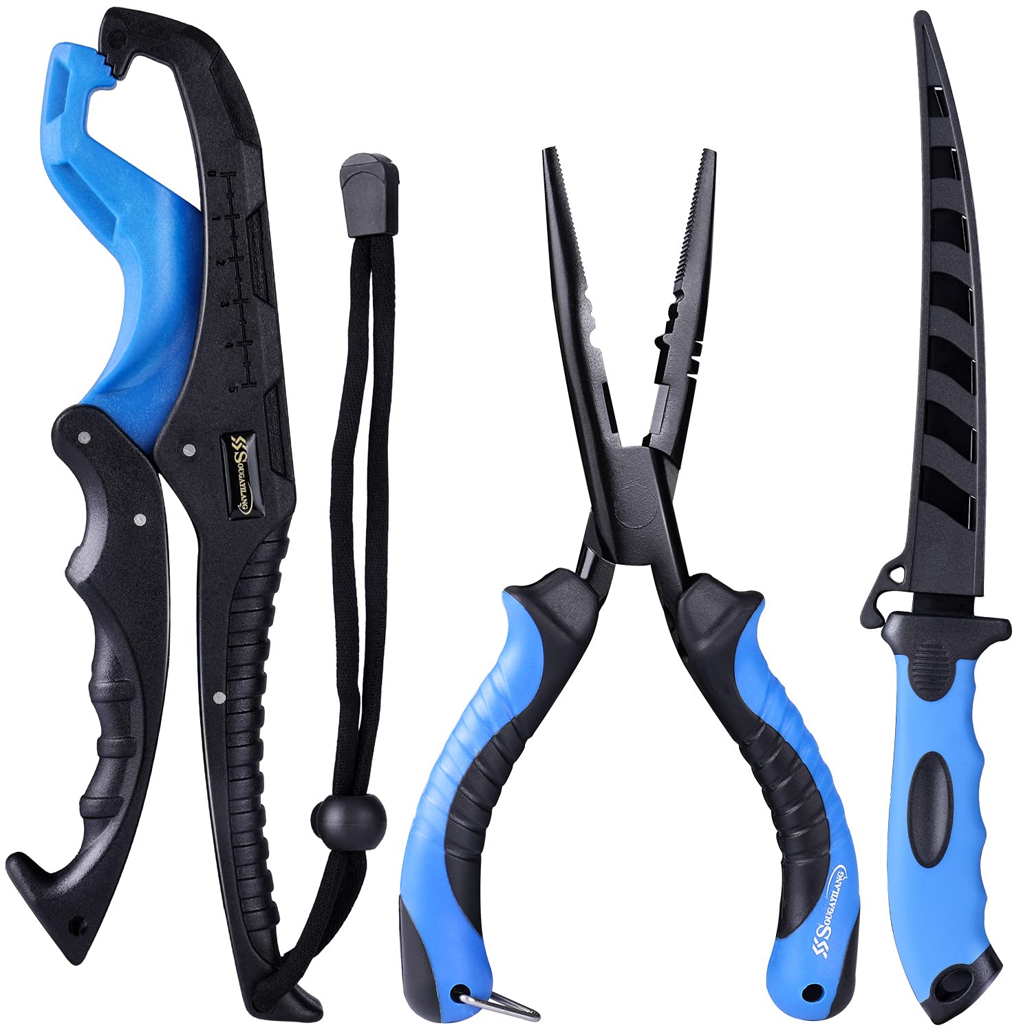 Sougayilang Fishing Pliers 4pcs Tools Set Combos with Steel Pliers,Floating  Lip Grip,Sharp Fillet Fishing Knife,Multi-Function Fishing Tools,Fishing  Gear with Gift Box Fishing Pliers Set