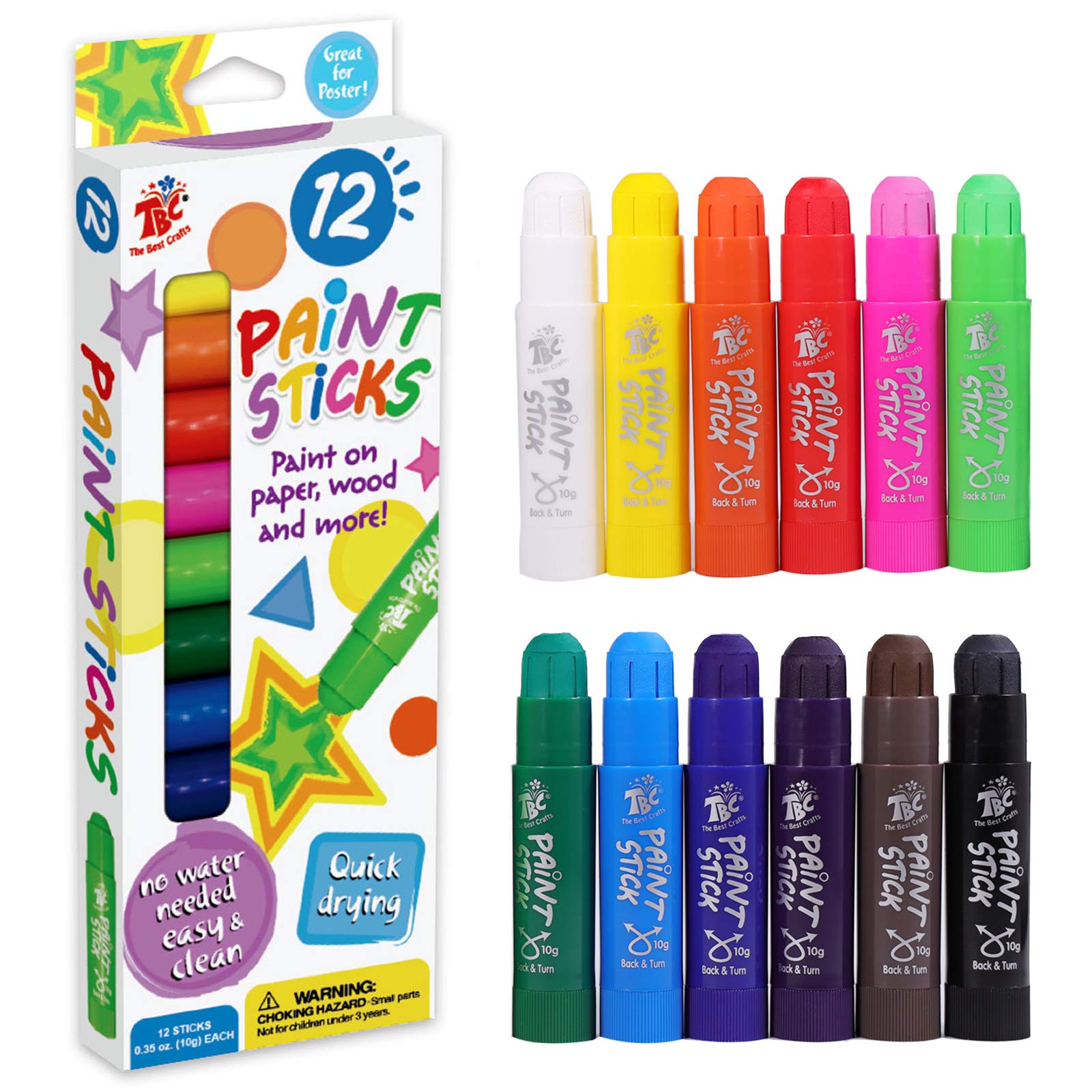 CRAYOLA QUICK DRY STIX TEMPERA WASHABLE - PAINT STICKS - 12 PACK - Crayons,  Markers & Pencils - Drawing Supplies - The Craft Shop, Inc.