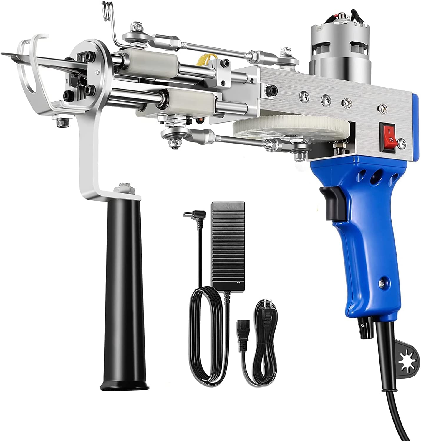 Cut Pile Rug Tufting Gun Loop Tufting Gun 100V-240V Rug Gun Electric Carpet  Weaving Flocking Machine Hand Held Punch Tools Embroidery Machine (Blue)