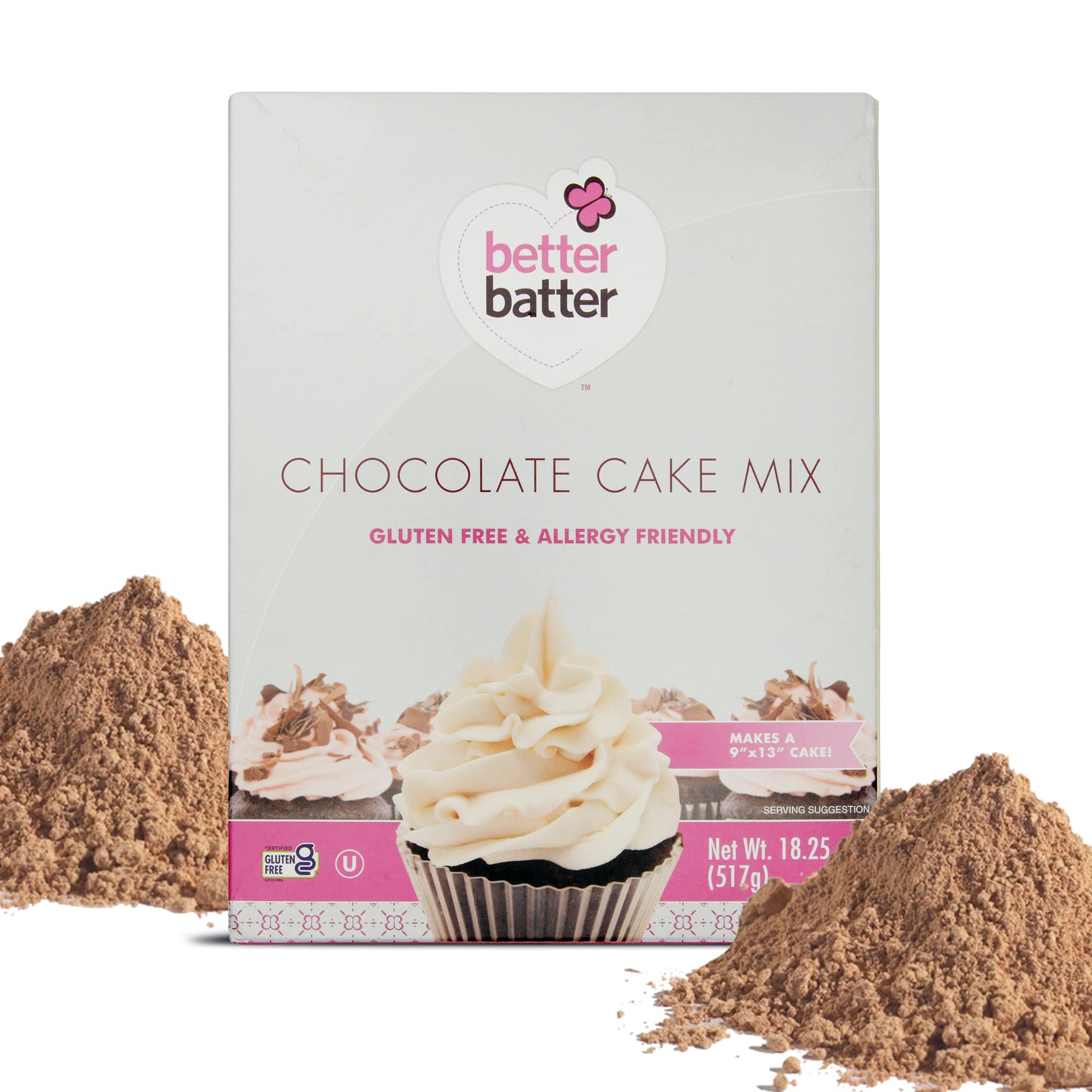 Better Batter Gluten Free Flour Chocolate Cake Baking Mix, Top 8 Allergen  Free, Delicious and Moist