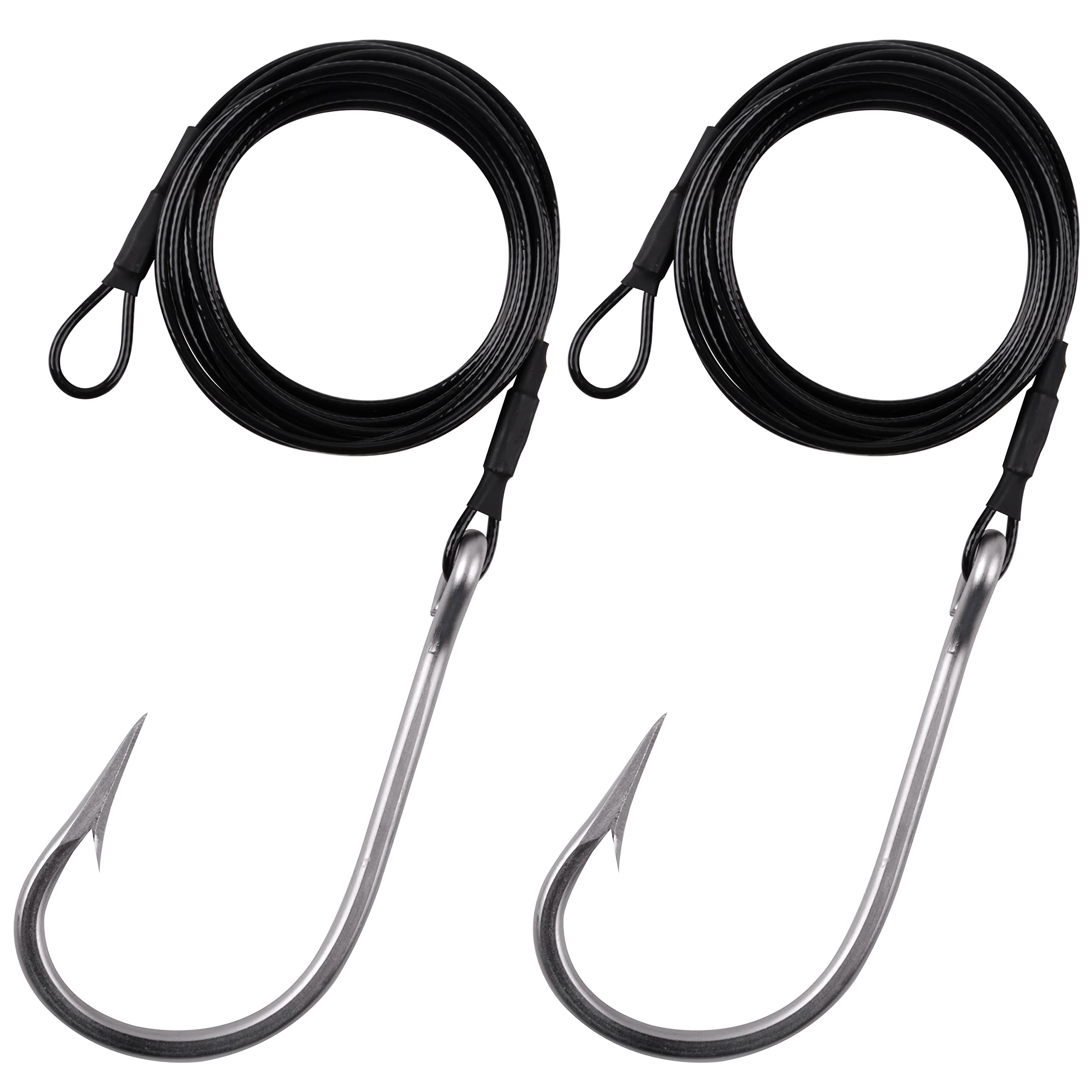  (4pk) Fishing Rigs Surf Saltwater 30 Stainless Steel 100#  Test. for The Big Boys, New 5/0 Hook Stronger. : Sports & Outdoors