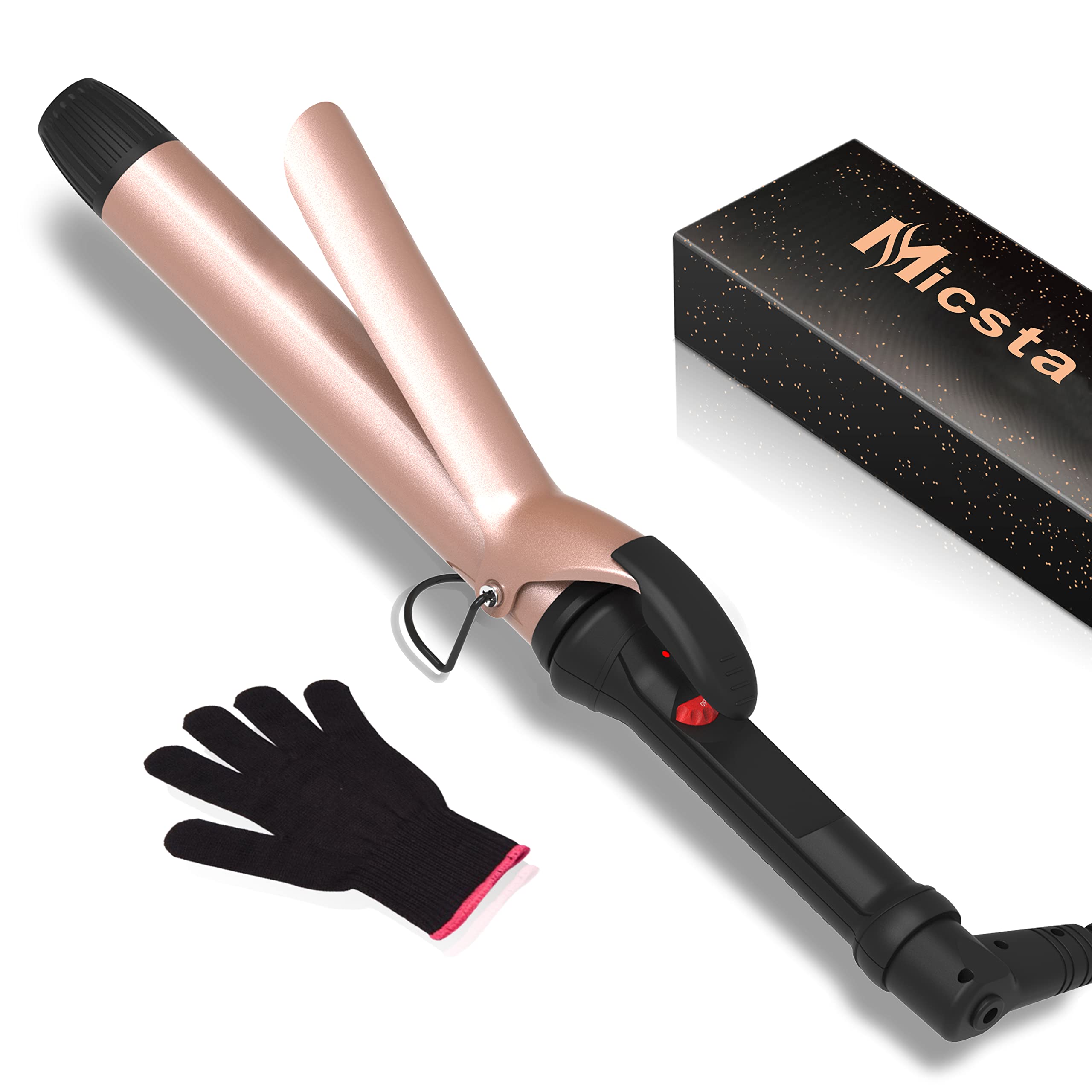 MICSTA 1 1/4 inch Curling Iron, 32mm Large Curling Wand Extra Long berral,  ” Thick