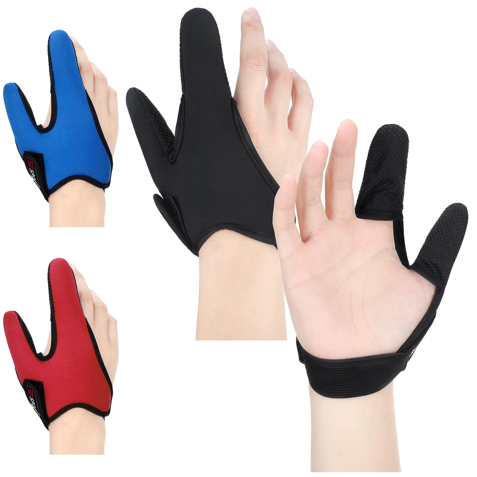 3 Pieces Neoprene Finger Glove for Men Women Fishing, Anti Slip