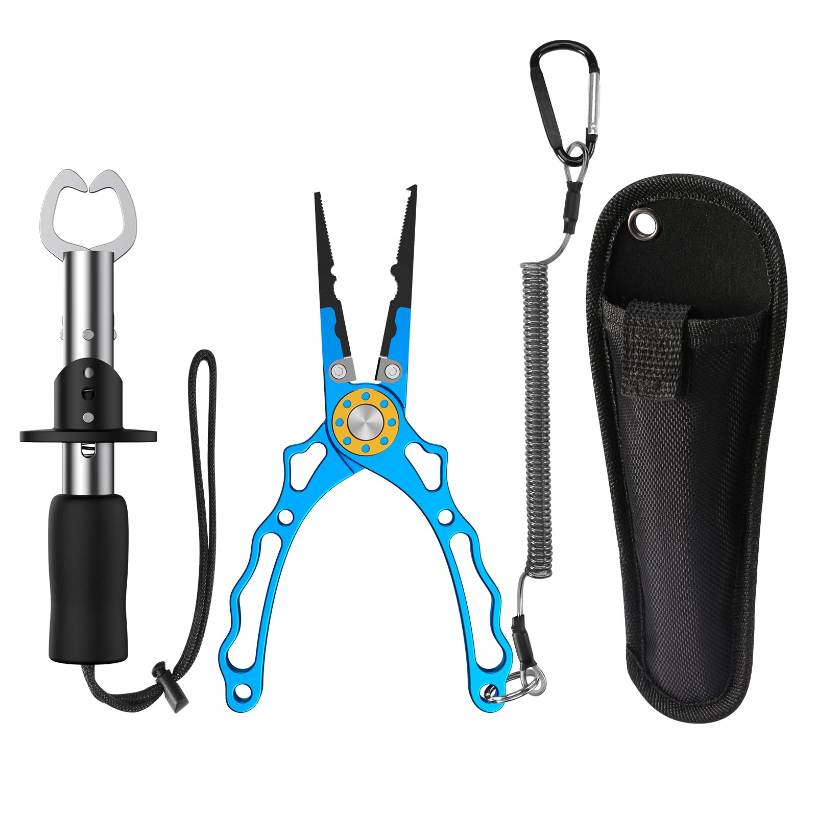 AMIR Fishing Pliers with Fish Lip Gripper, Upgraded Muti-Function