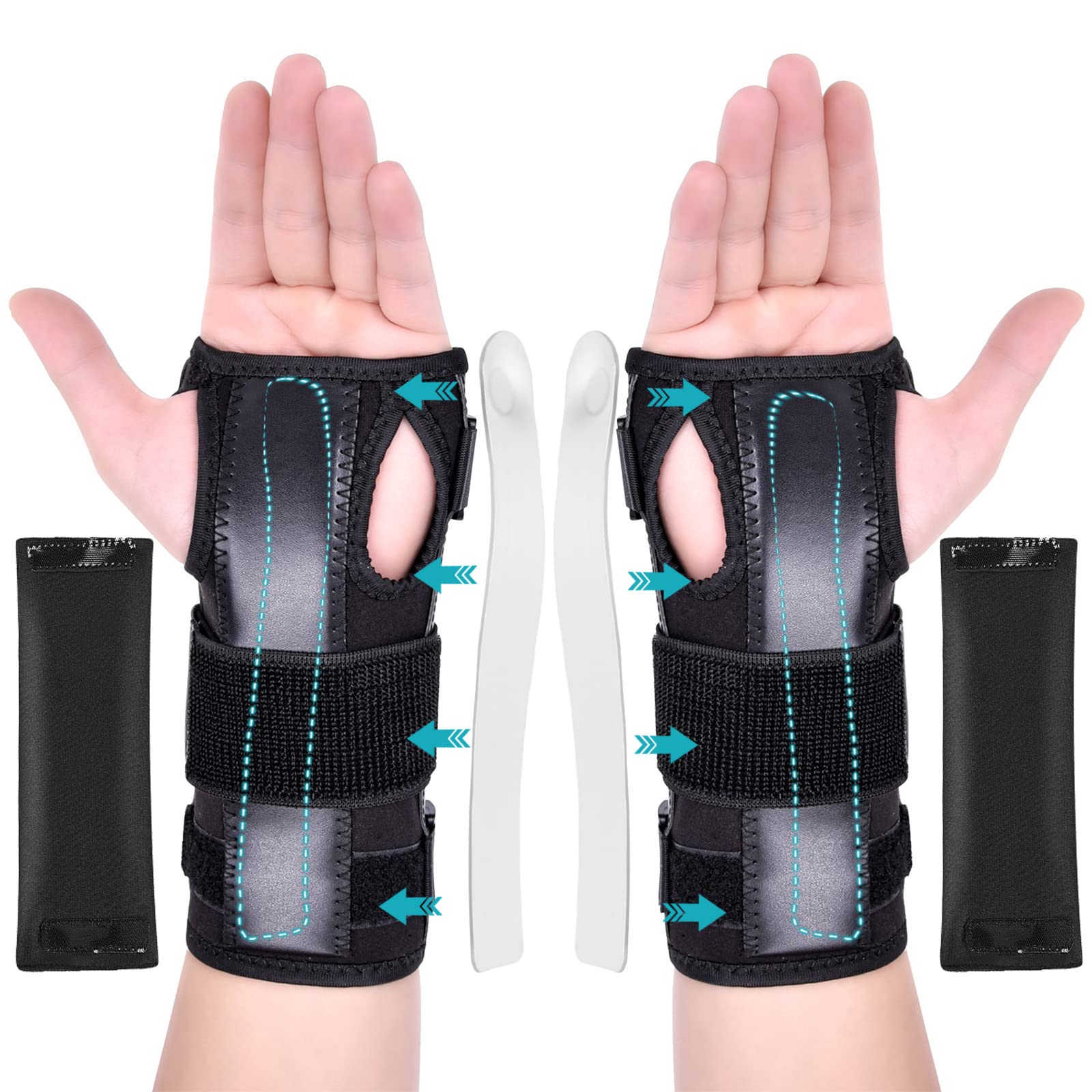 2 PCS Wrist Brace Sport-Adjustable Carpal Tunnel Hand Support Men