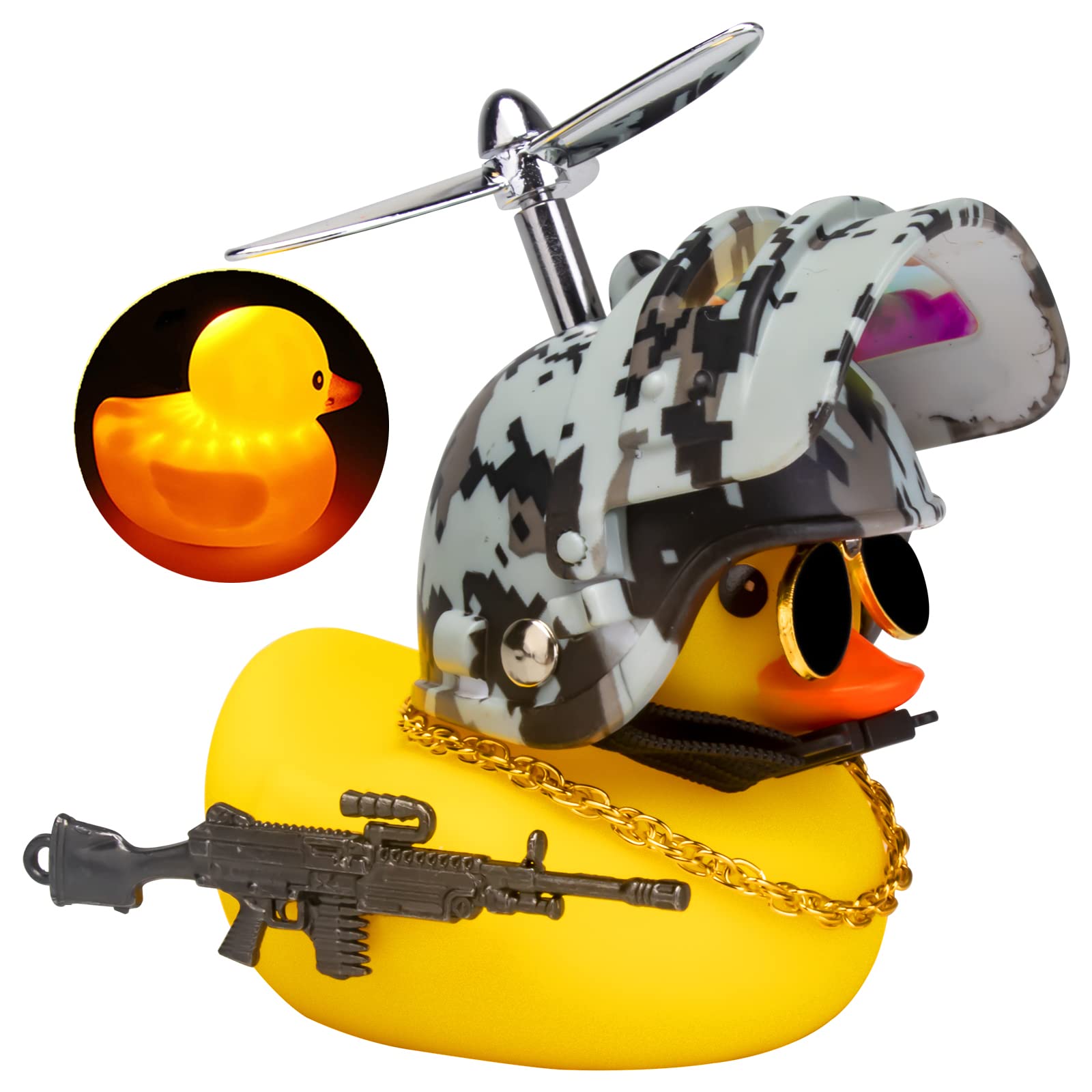 wonuu Rubber Duck Car Ornaments, Squeeze Duck Dashboard Decorations Kids  Bicycle Decor for Cycling Motorcycle & Bicycle Accessories Decorations  Digital Camo-L&G