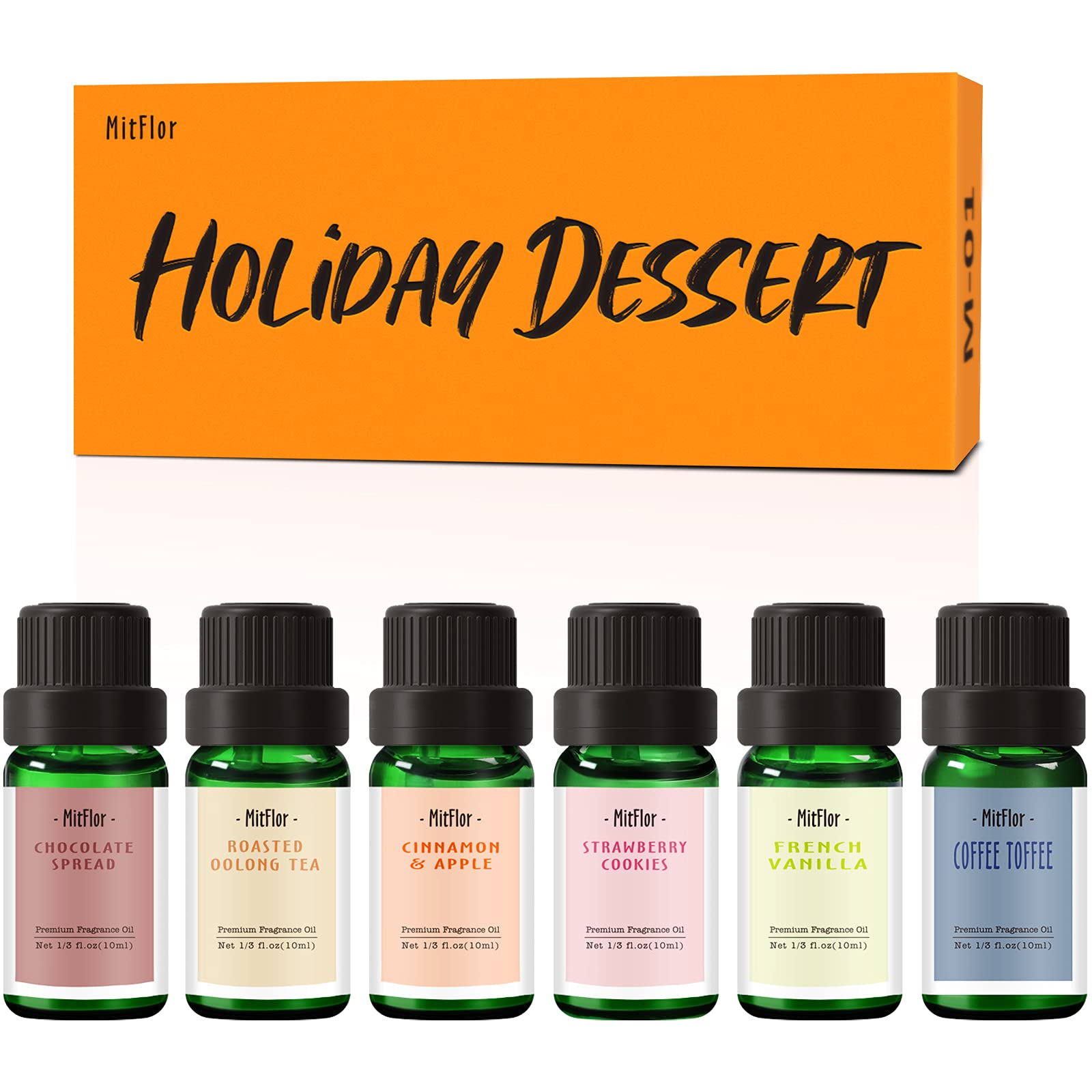 Fragrance Oils Set, MitFlor Winter Holiday Dessert Scented Oils, Warm Scents  for Soap Candle Making, Aromatherapy