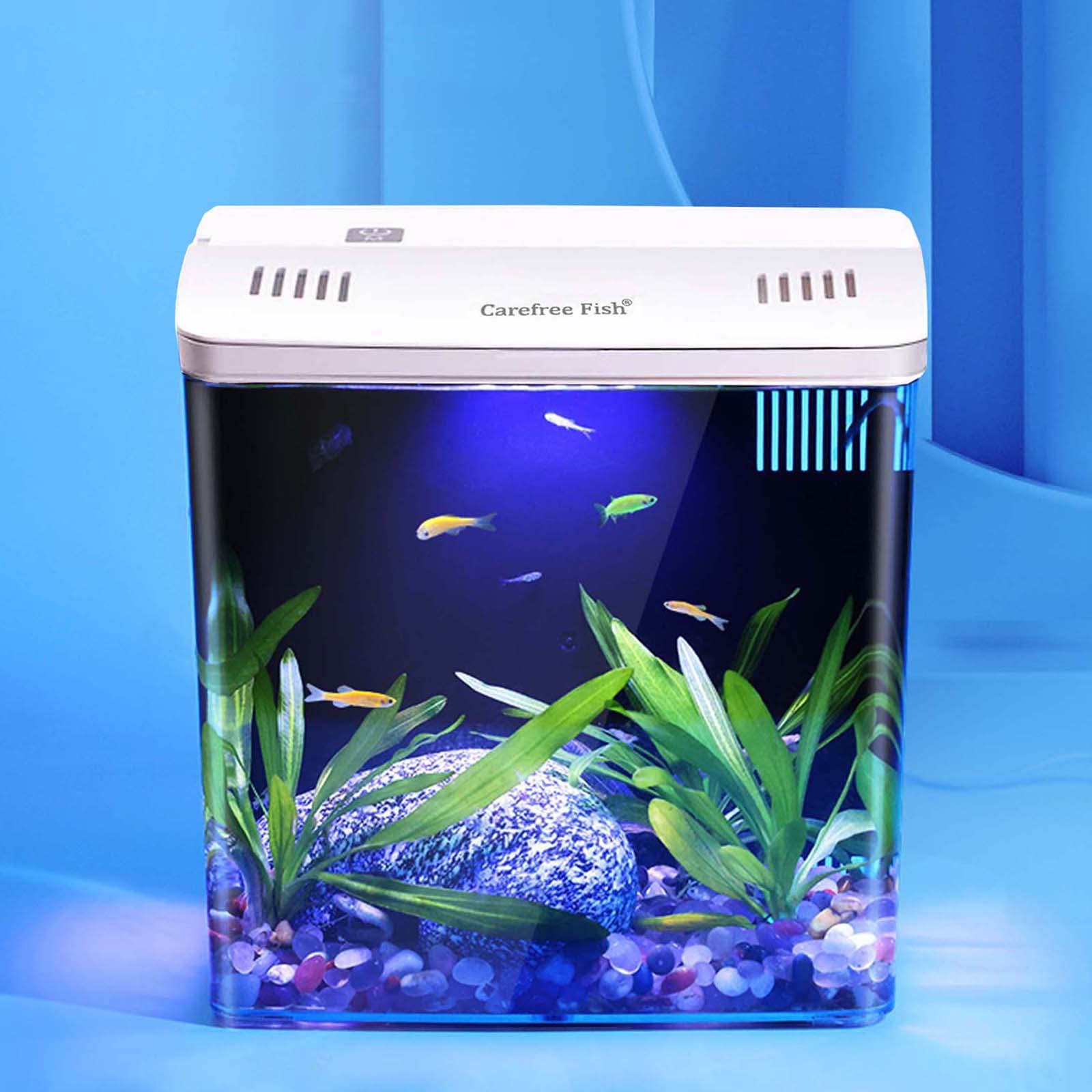 Carefree Fish 1.2Gallon Fish Tank Office USB Small Betta Aquarium