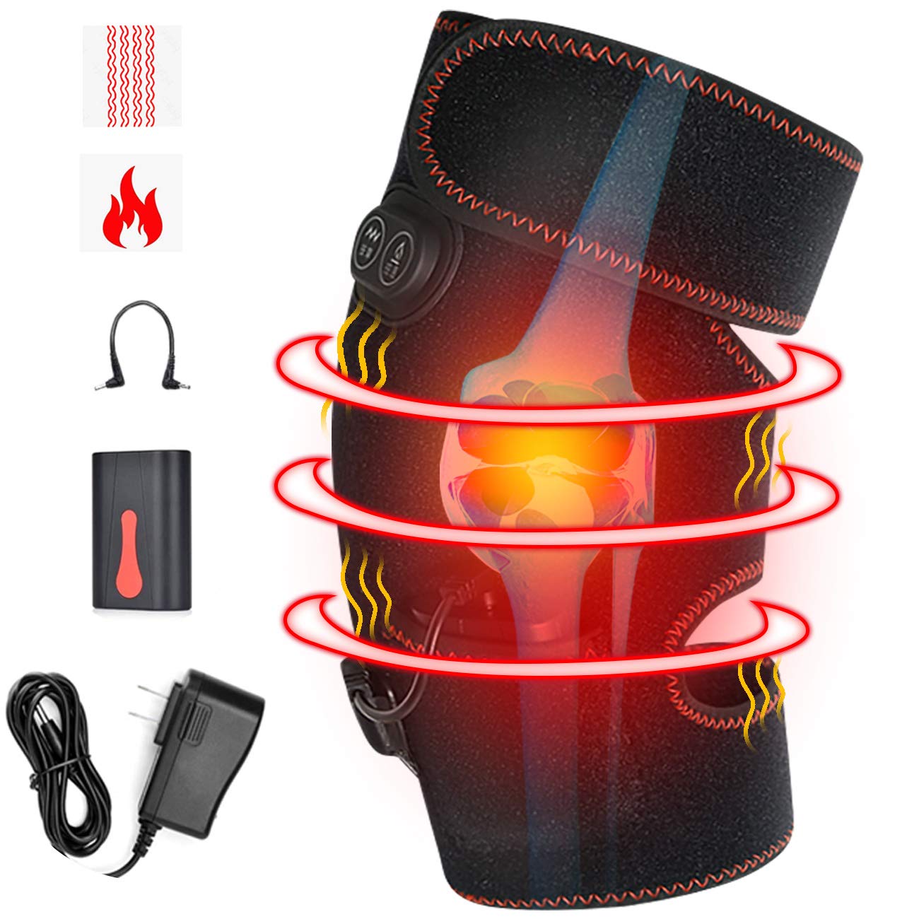 Heated Knee Massager For Pain Relief - Vibration Knee Massager for