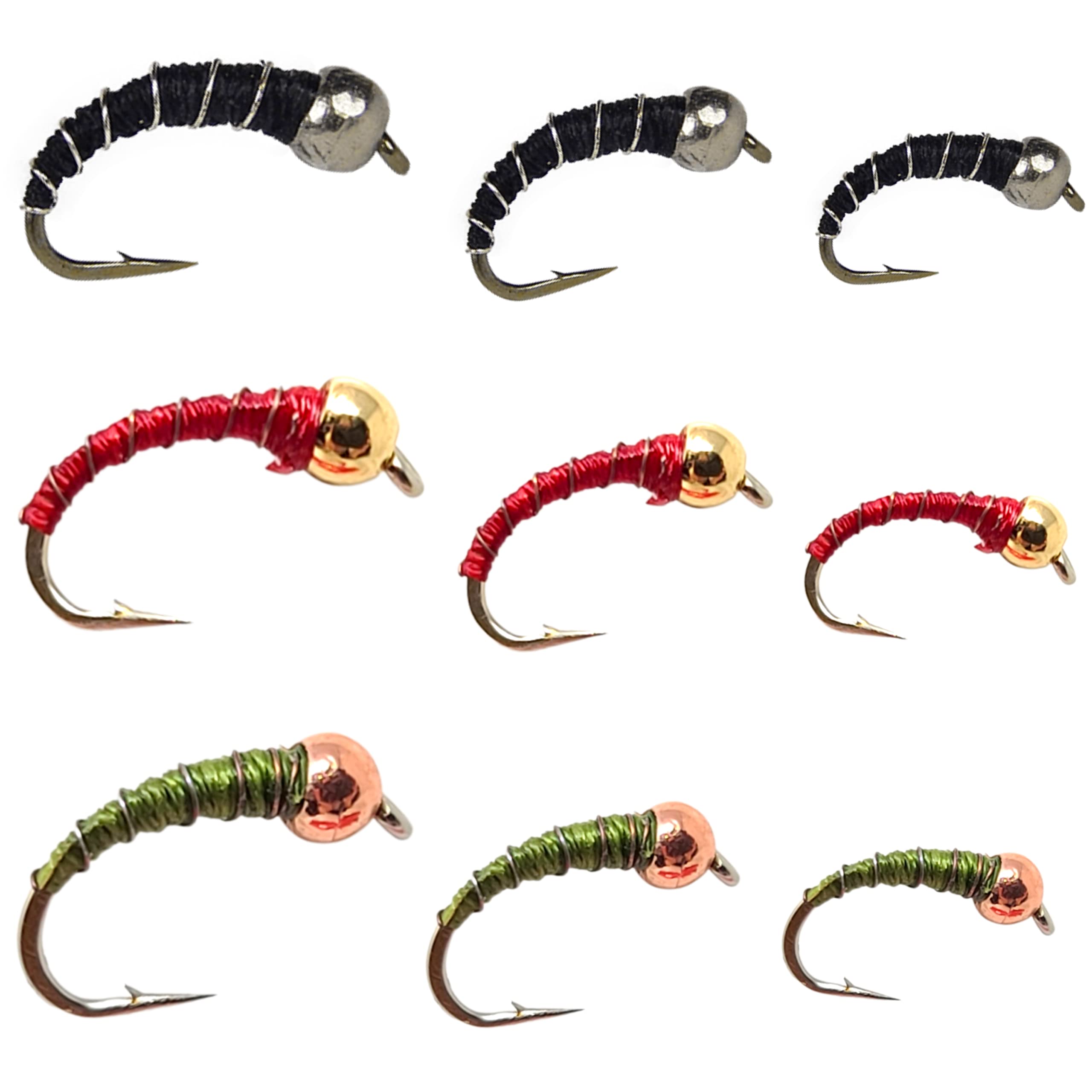 The Fly Crate Zebra Midge Fly Fishing Nymph Assortment for Trout 18 Variety  Pack