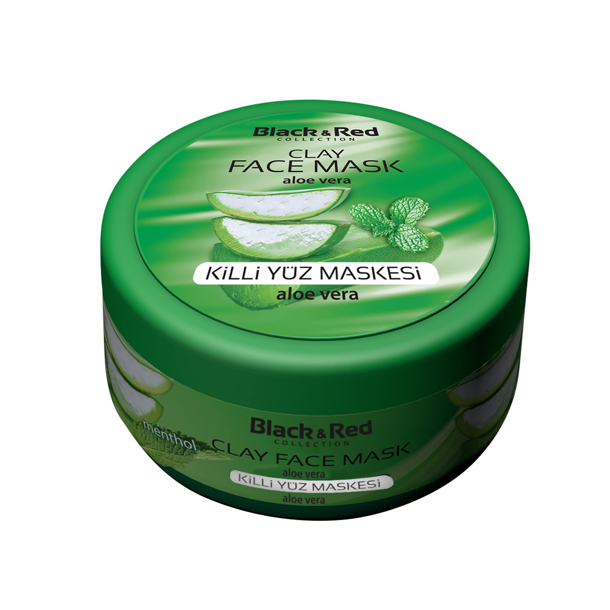 Black&Red Collection Clay Face Mask | Aloe Vera | Face Mask Facial Care with Clay