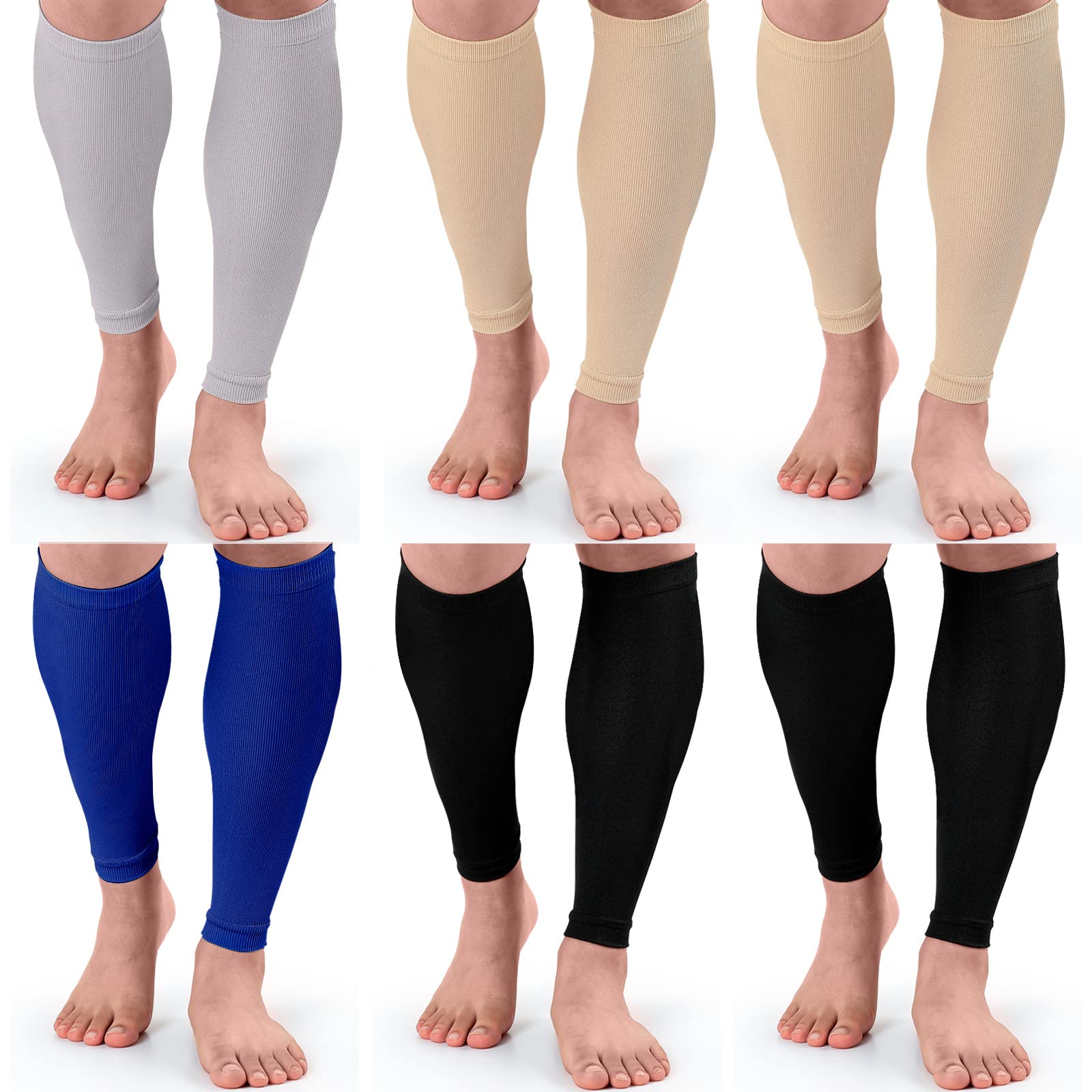  Calf Compression Sleeves for Men and Women - (1 Pair) Footless  Compression Socks Support for Varicose Vein, Nursing, Pregnancy, Running -  PhysFlex Leg Sleeve Brace for Shin Splints, Pain Relief and 
